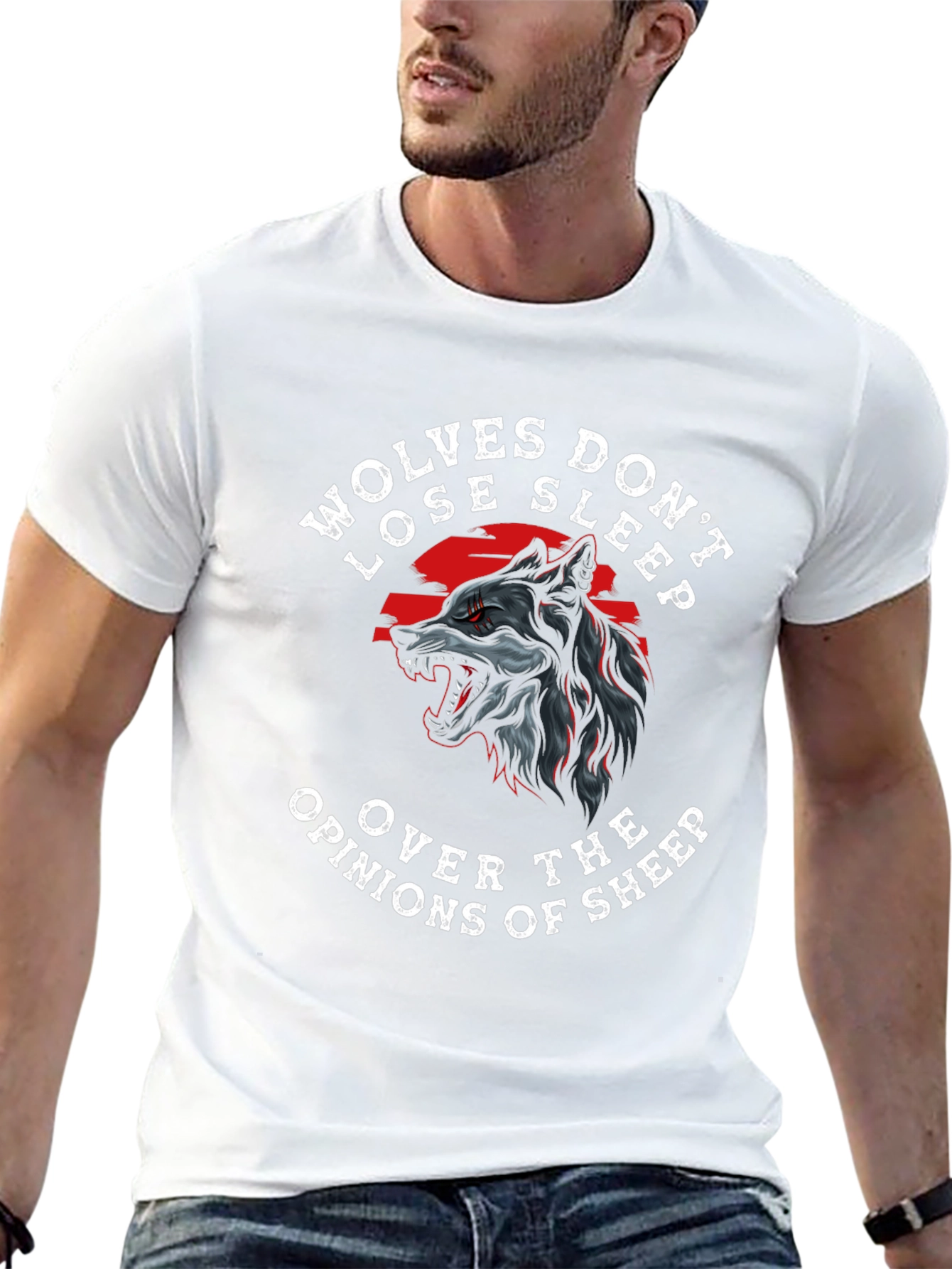 Black Wolves Don't Lose Sleep Graphic Tee - Black view 13