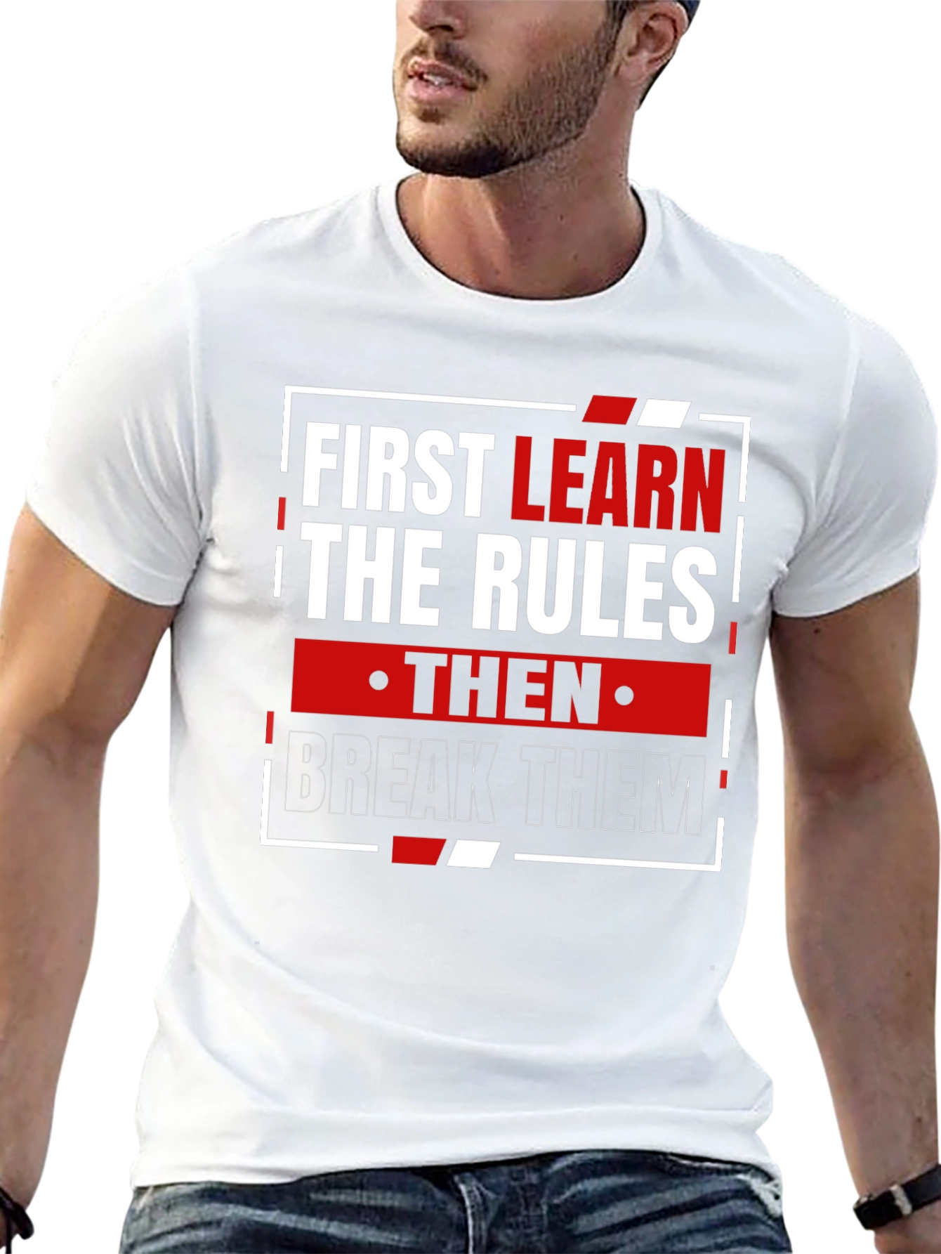 Black Learn the Rules Break Them T-Shirt view 13