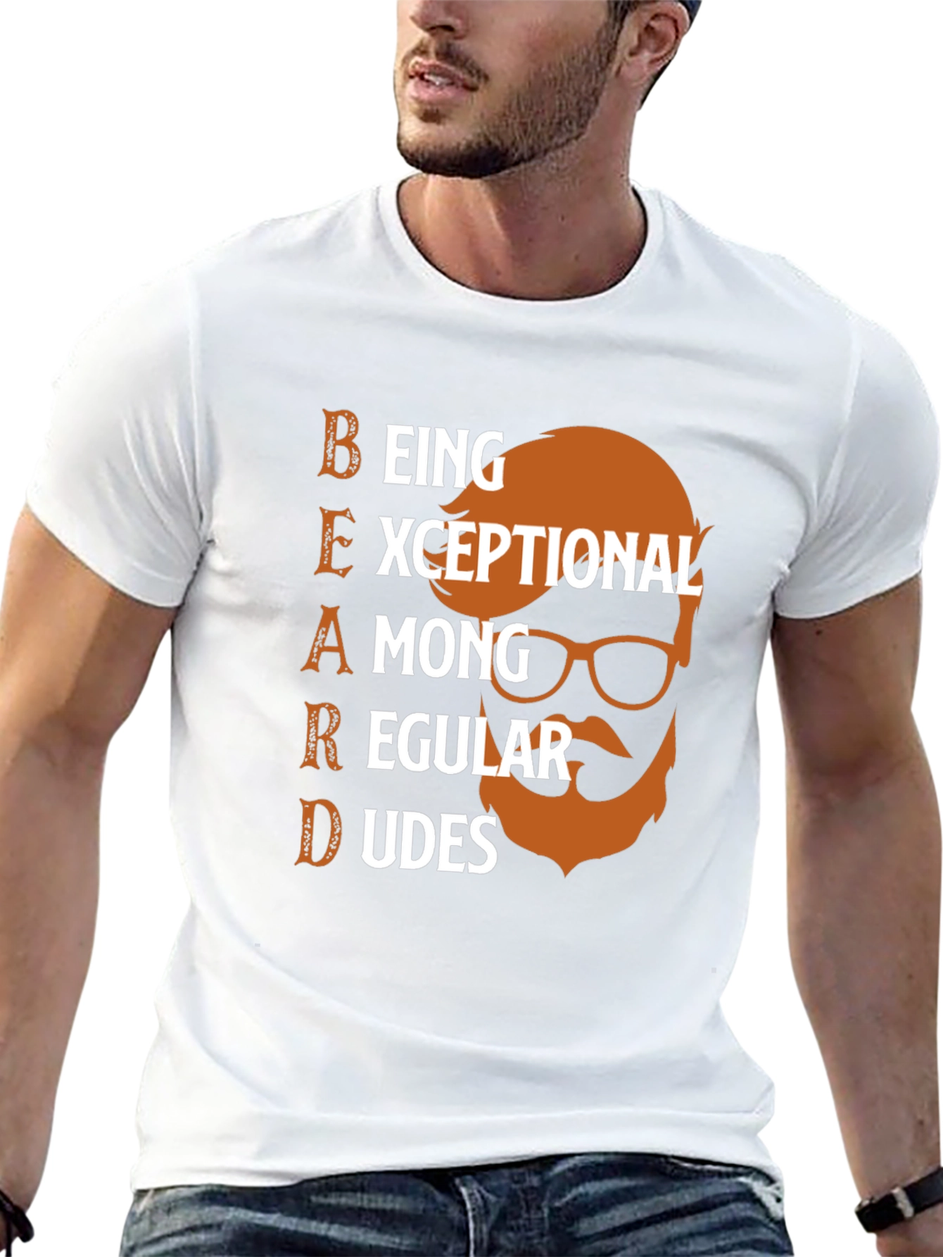 Black Beard Exceptional Among Regular Dudes Graphic T-Shirt view 13