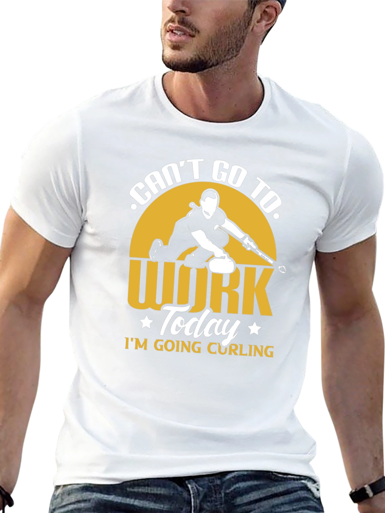 Black Can't Go To Work I'm Going Curling T-Shirt view 13