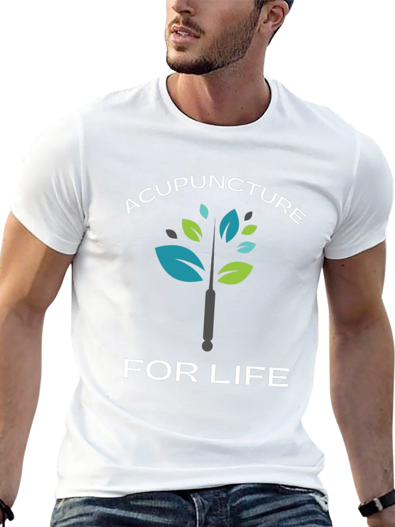 Black Acupuncture for Life Graphic T-Shirt view 13