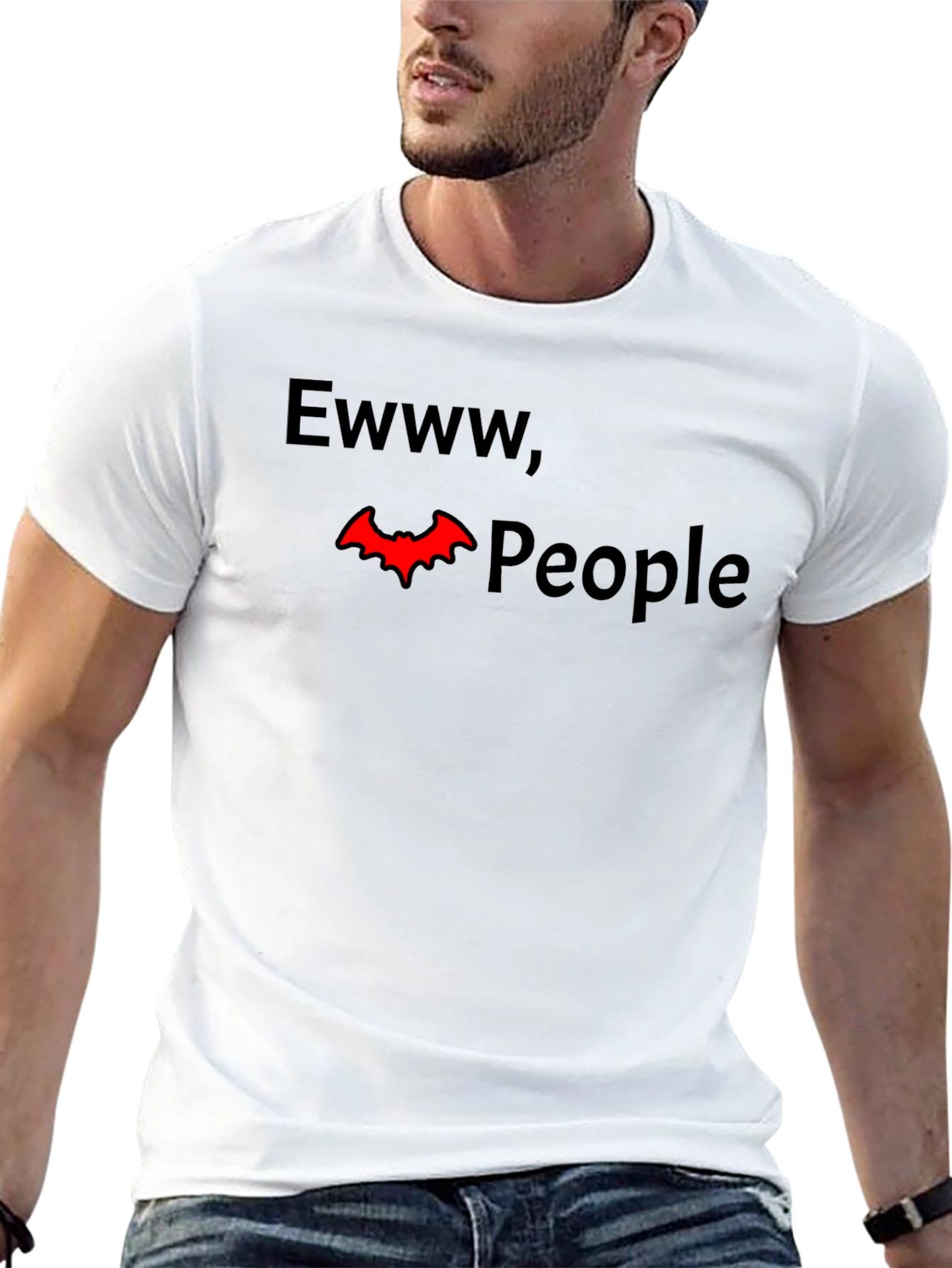 Black Ewww, People Funny Graphic Tee - Dark Humor T-Shirt view 13