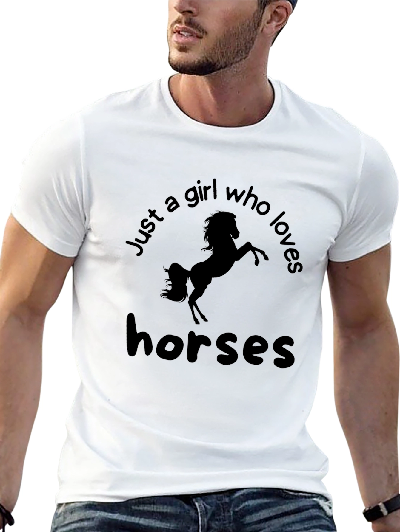 Black Girl Who Loves Horses Black Graphic Tee view 13