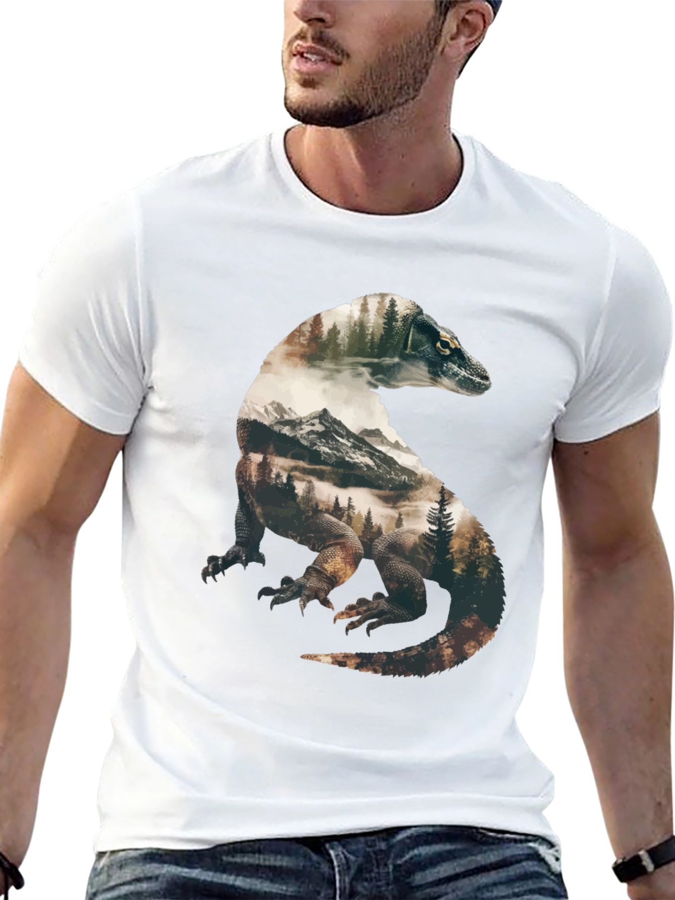 Black Komodo Dragon Nature Graphic Tee view 13