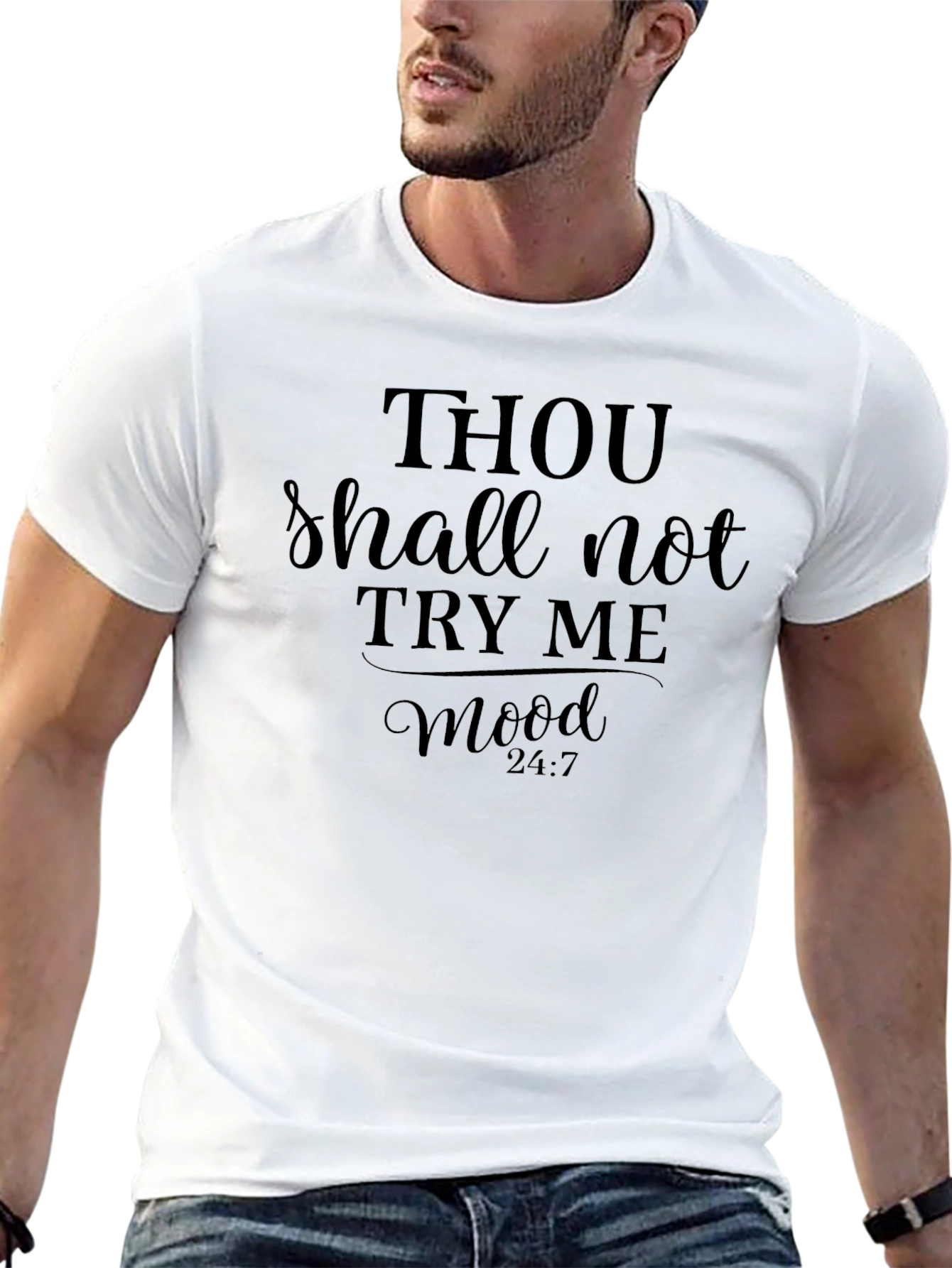 Black Thou Shalt Not Try Me Mood T-Shirt view 13