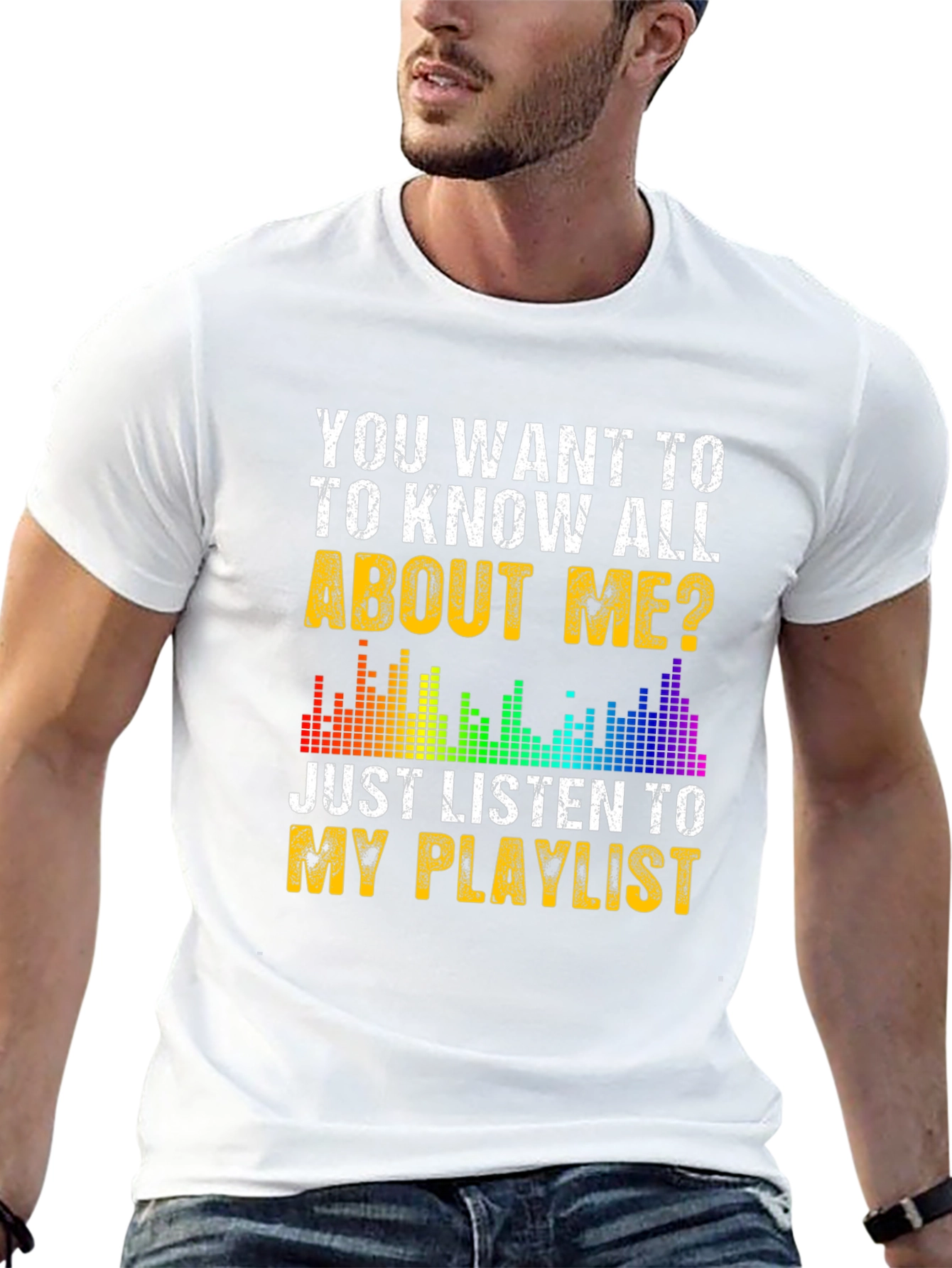 Black Listen to My Playlist Graphic Tee view 13