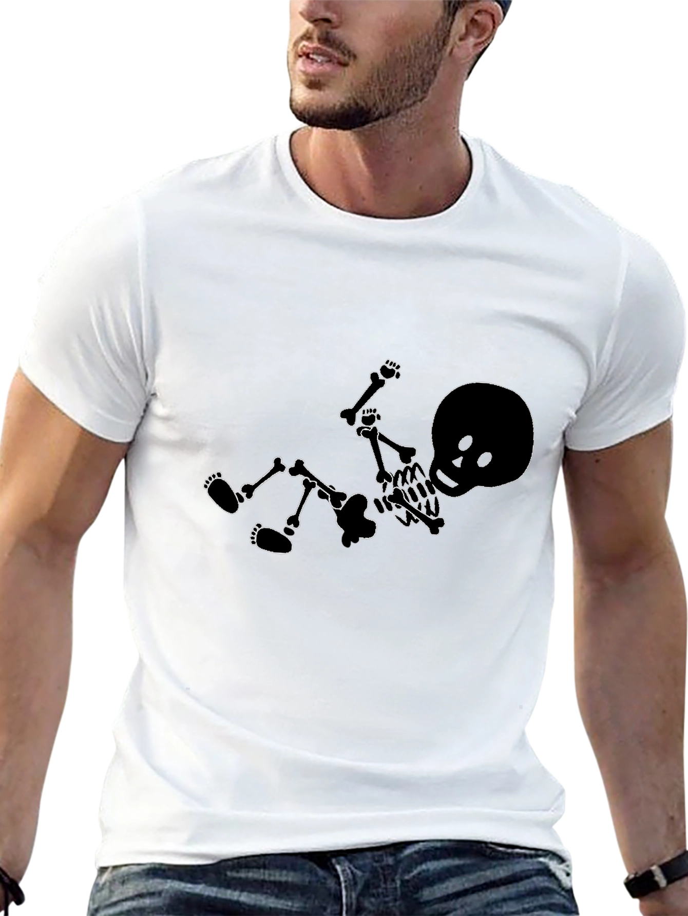 Black Skeleton Baby Graphic Tee - Black view 13