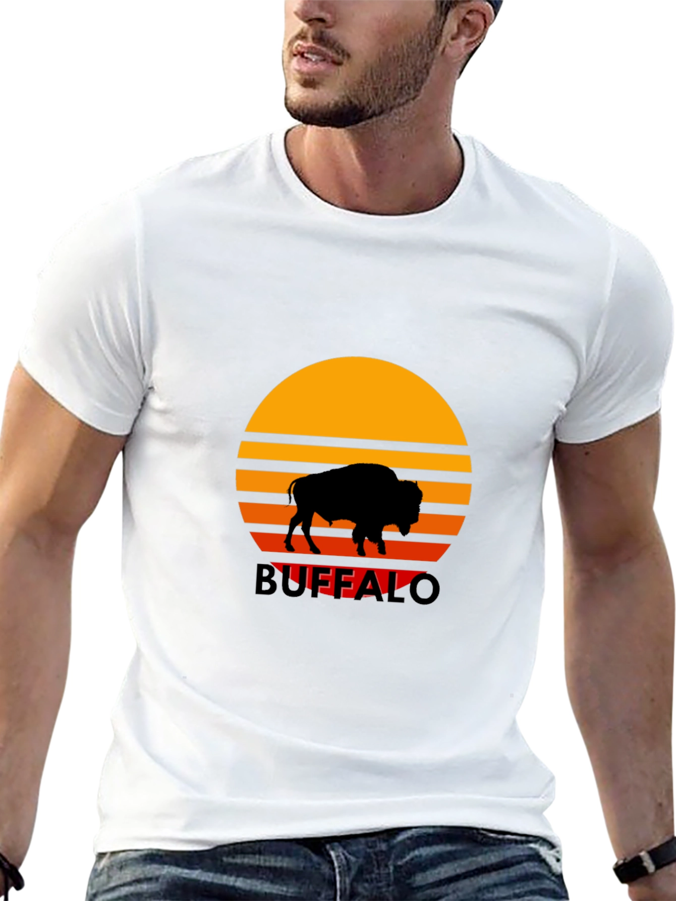 Black Buffalo Sunset Graphic Tee - Retro Style view 13