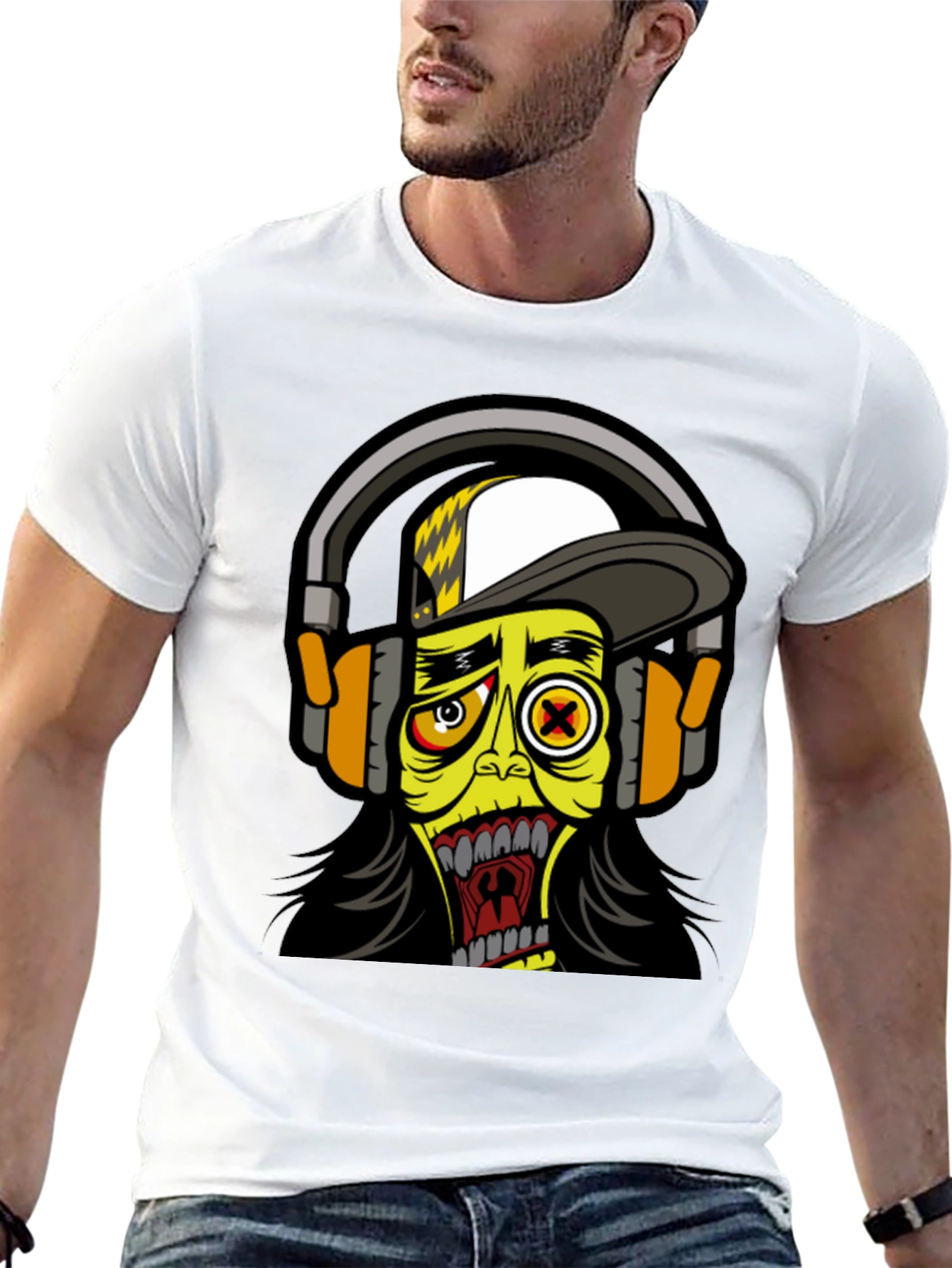 Black Cartoon Zombie Graphic Tee view 13