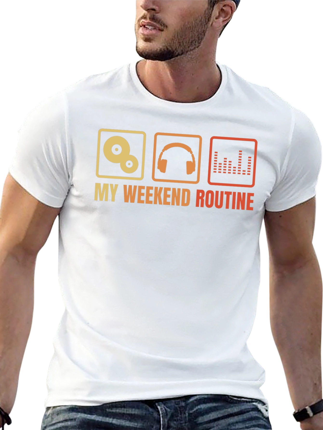 Black My Weekend Routine Graphic Tee view 13