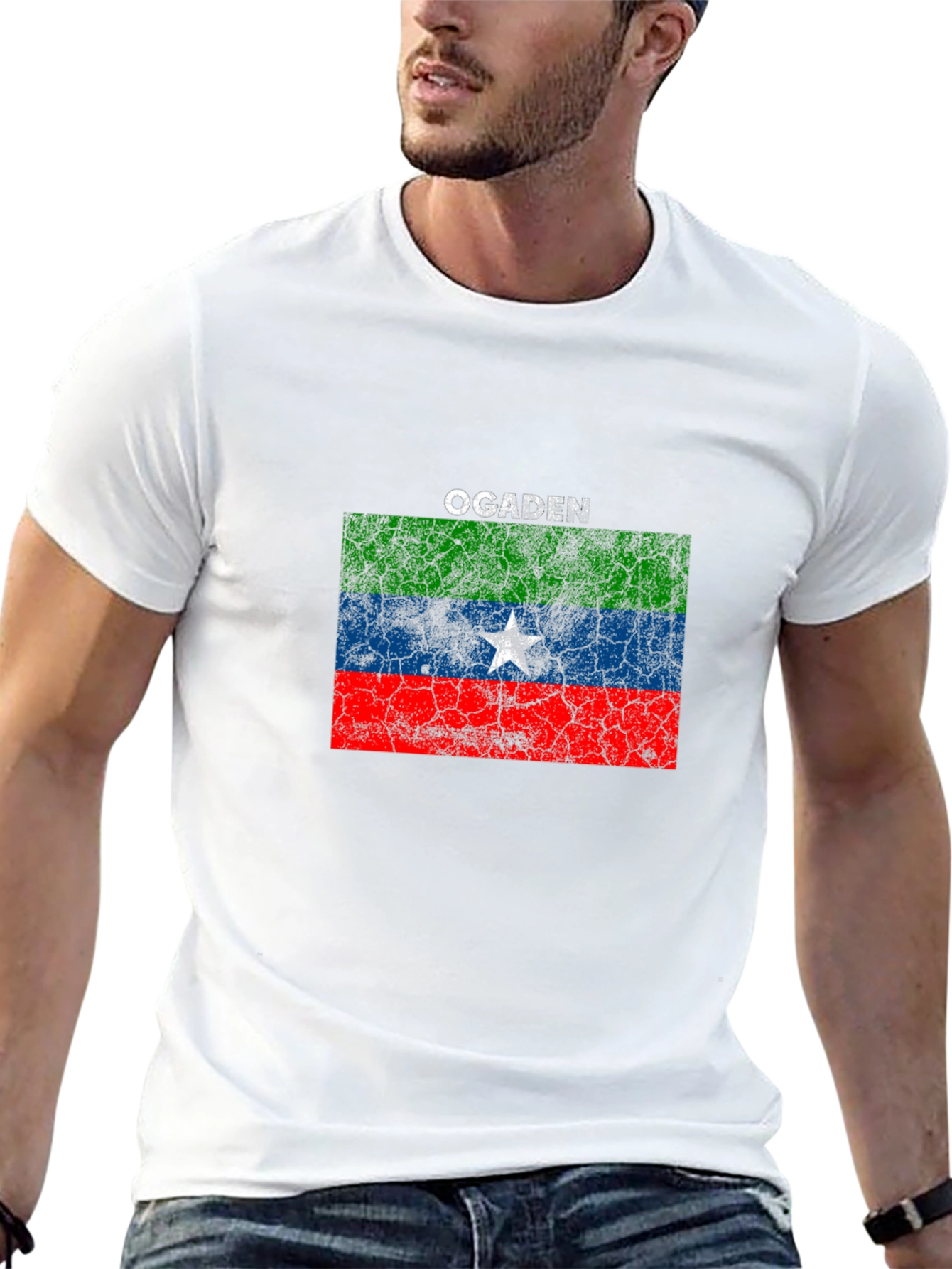 Black Ogaden Flag Graphic Black T-Shirt view 13