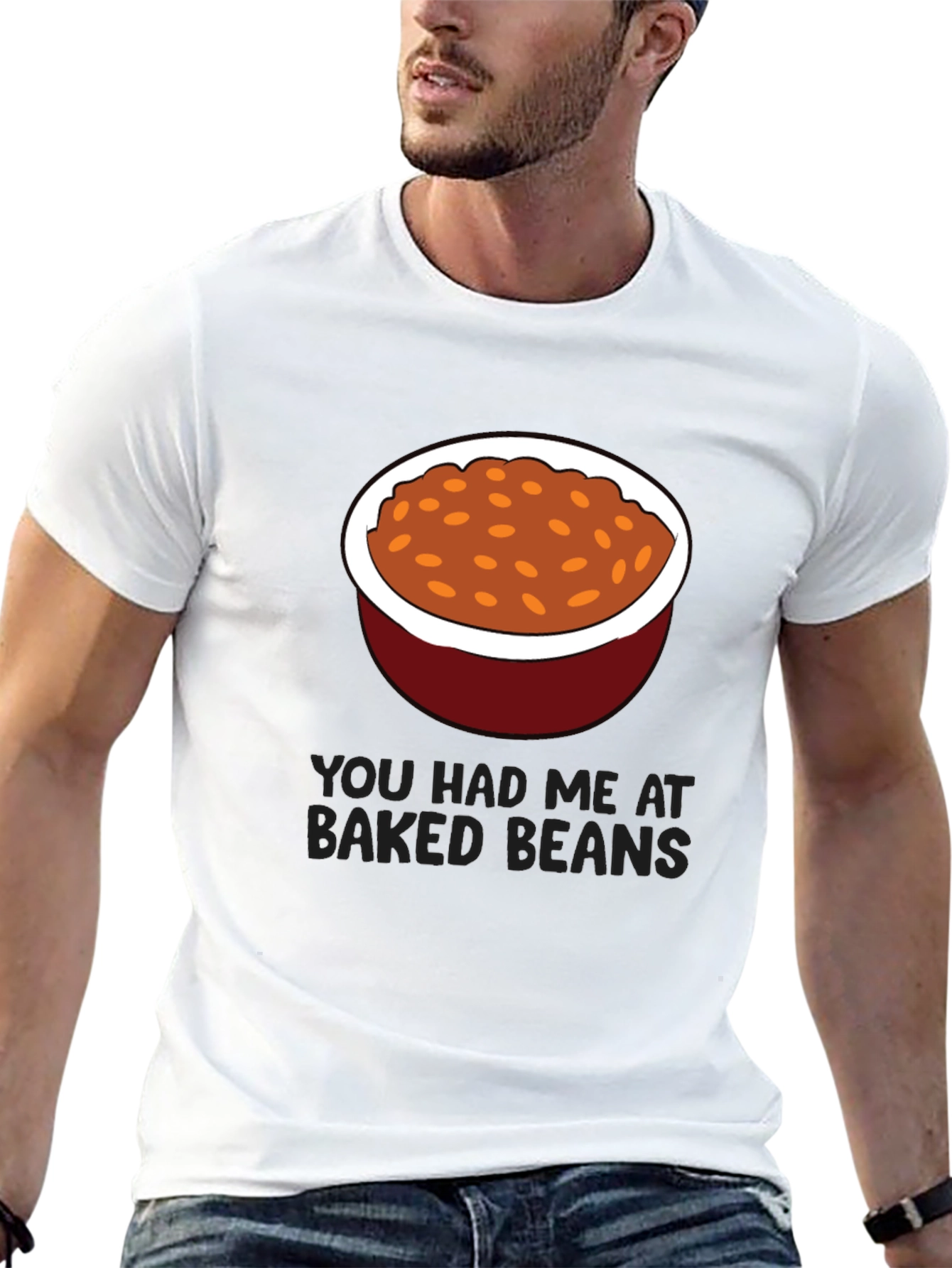 Black Baked Beans Graphic Tee - Funny Food Lover's T-Shirt view 13
