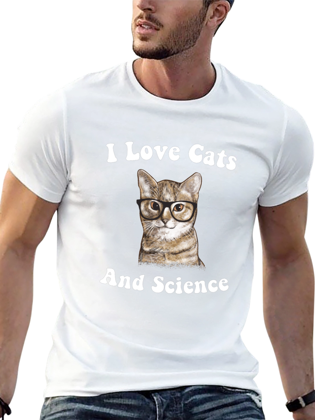 Black I Love Cats And Science T-Shirt view 13