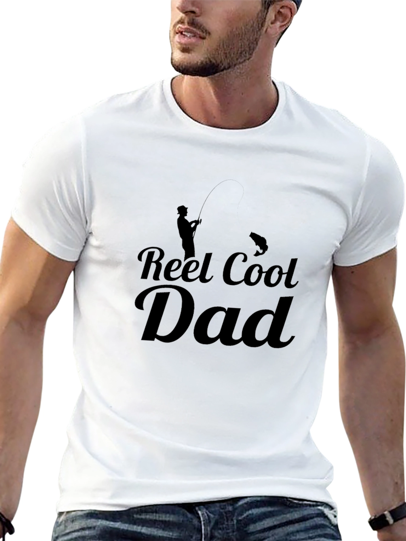 Black Reel Cool Dad Fishing T-Shirt - Black view 13