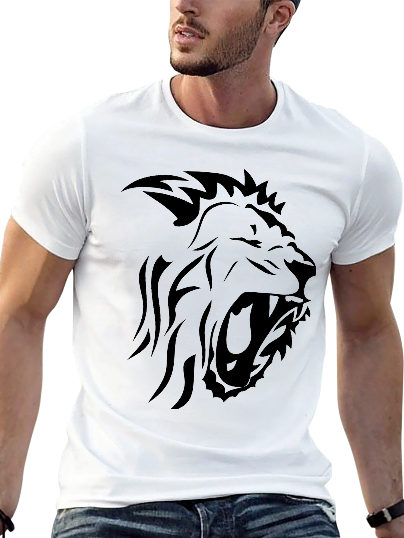 Black Lion Graphic Black T-Shirt - Bold Streetwear Style view 13