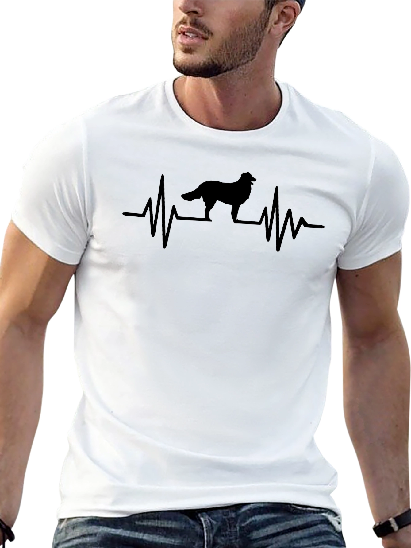 Black Dog Heartbeat T-Shirt - Stylish Canine Tee view 13