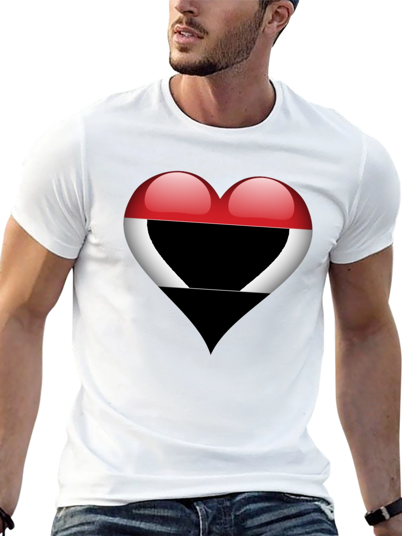 Heart Yemen Flag T-Shirt - Stylish Graphic Tee - 13