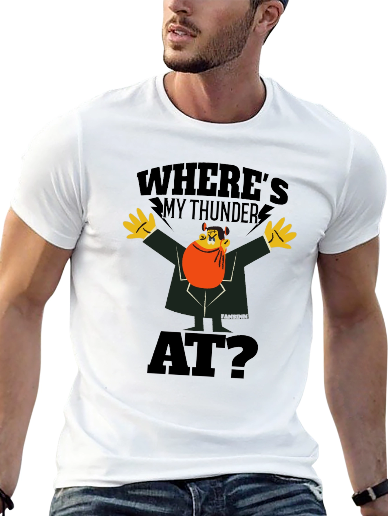 Black Where's My Thunder At? Black Graphic Tee view 13