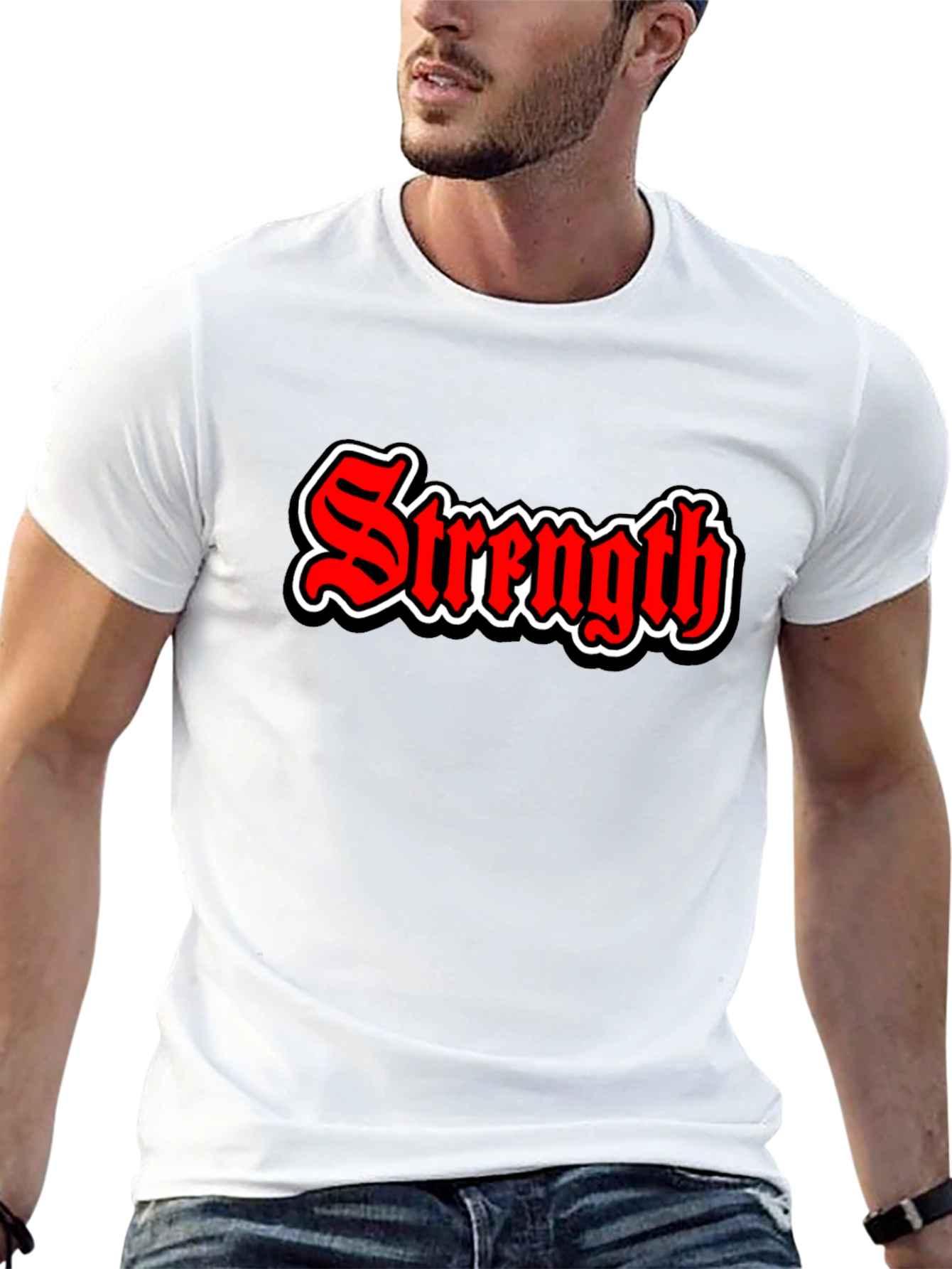 Black Strength Graphic Tee - Bold Red & Black view 13