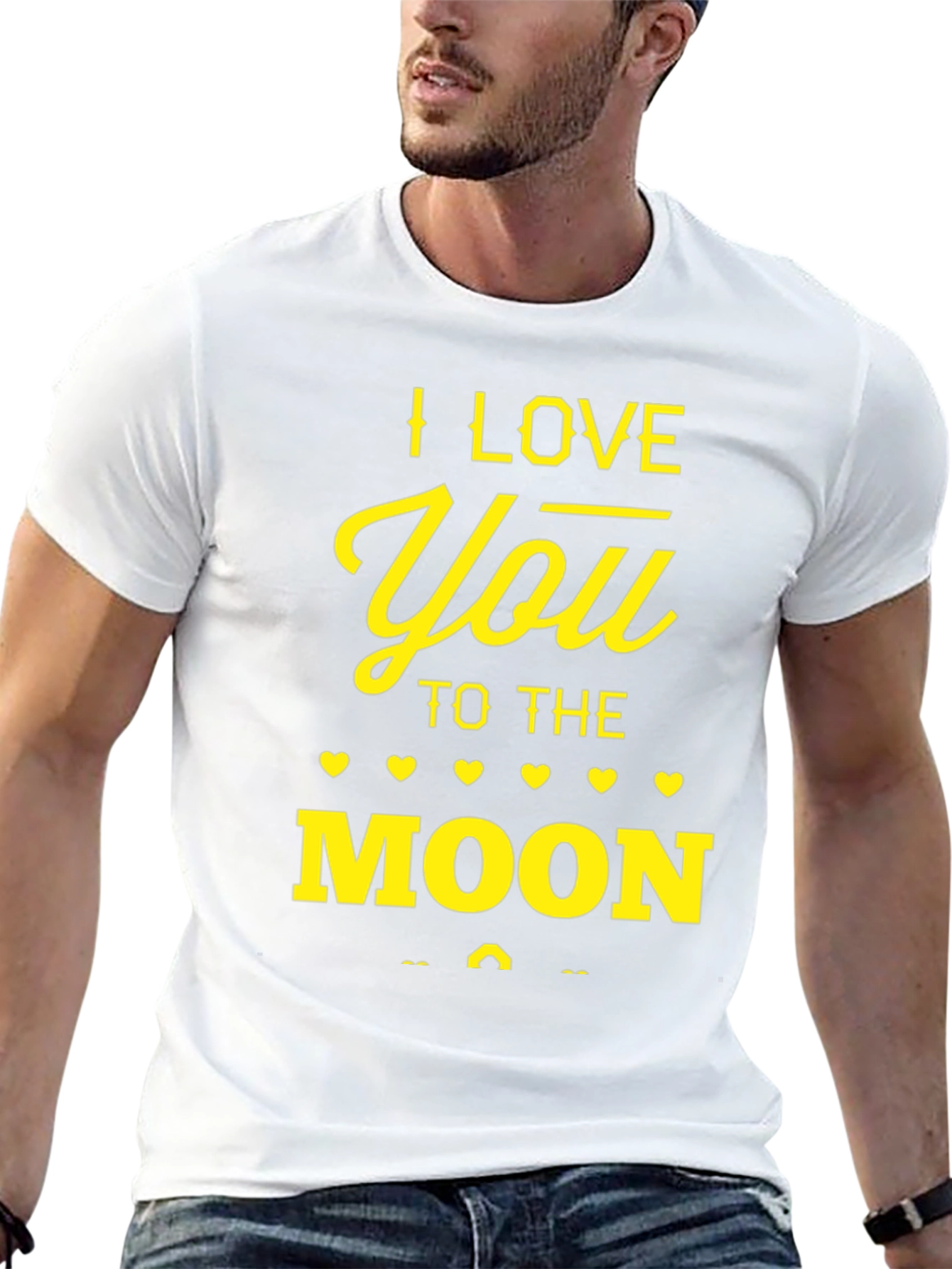 Black I Love You to the Moon T-Shirt - Men's Graphic Tee view 13