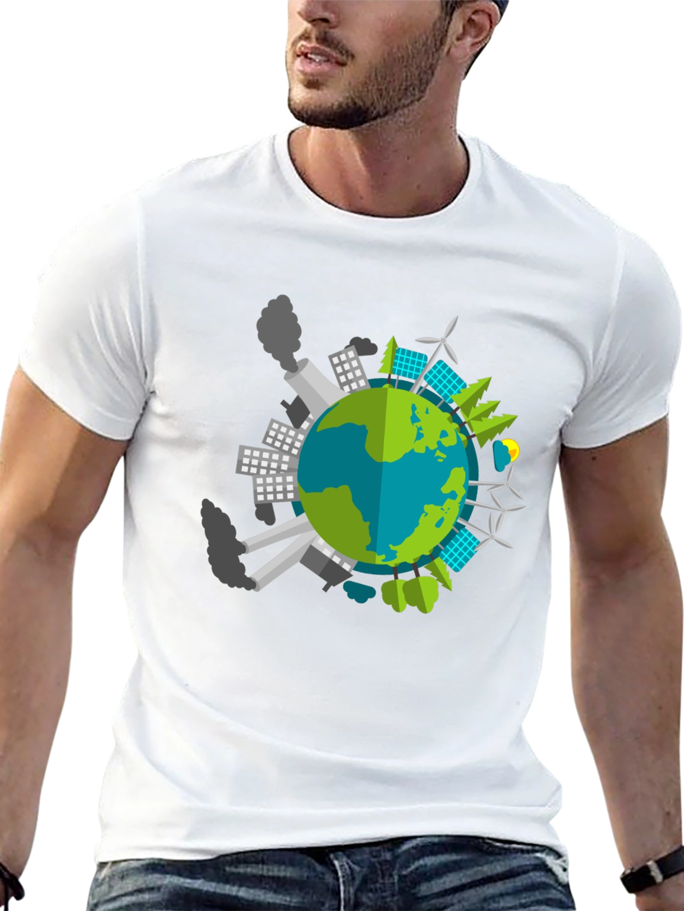 Black Eco Earth Graphic T-Shirt - Black view 13