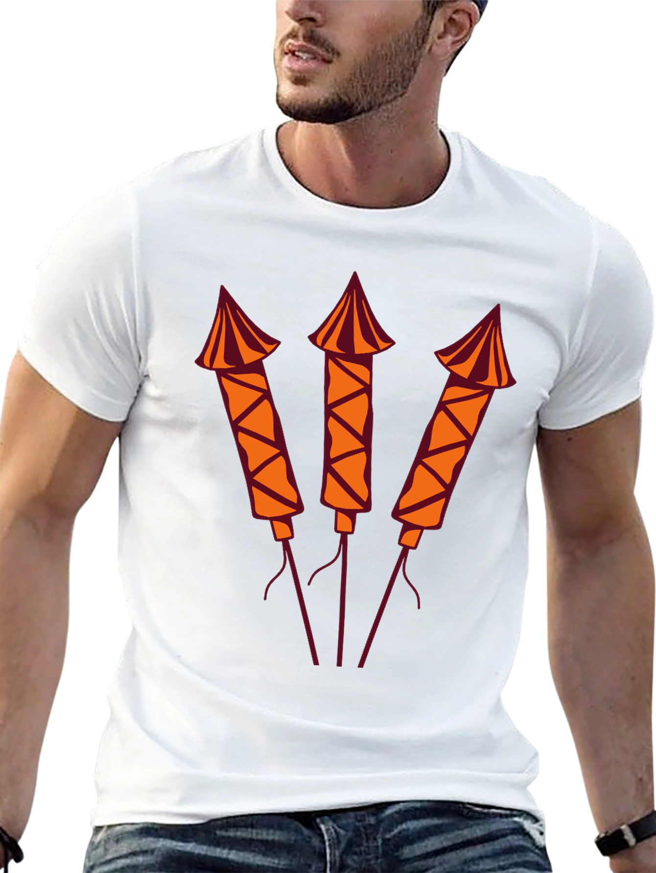 Black Firecracker Graphic Tee - Black Crew Neck T-Shirt view 13