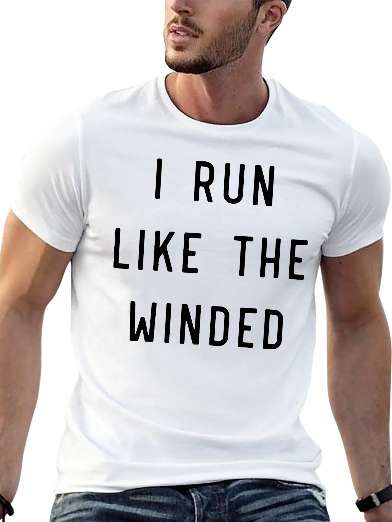 Black I Run Like The Winded T-Shirt view 13