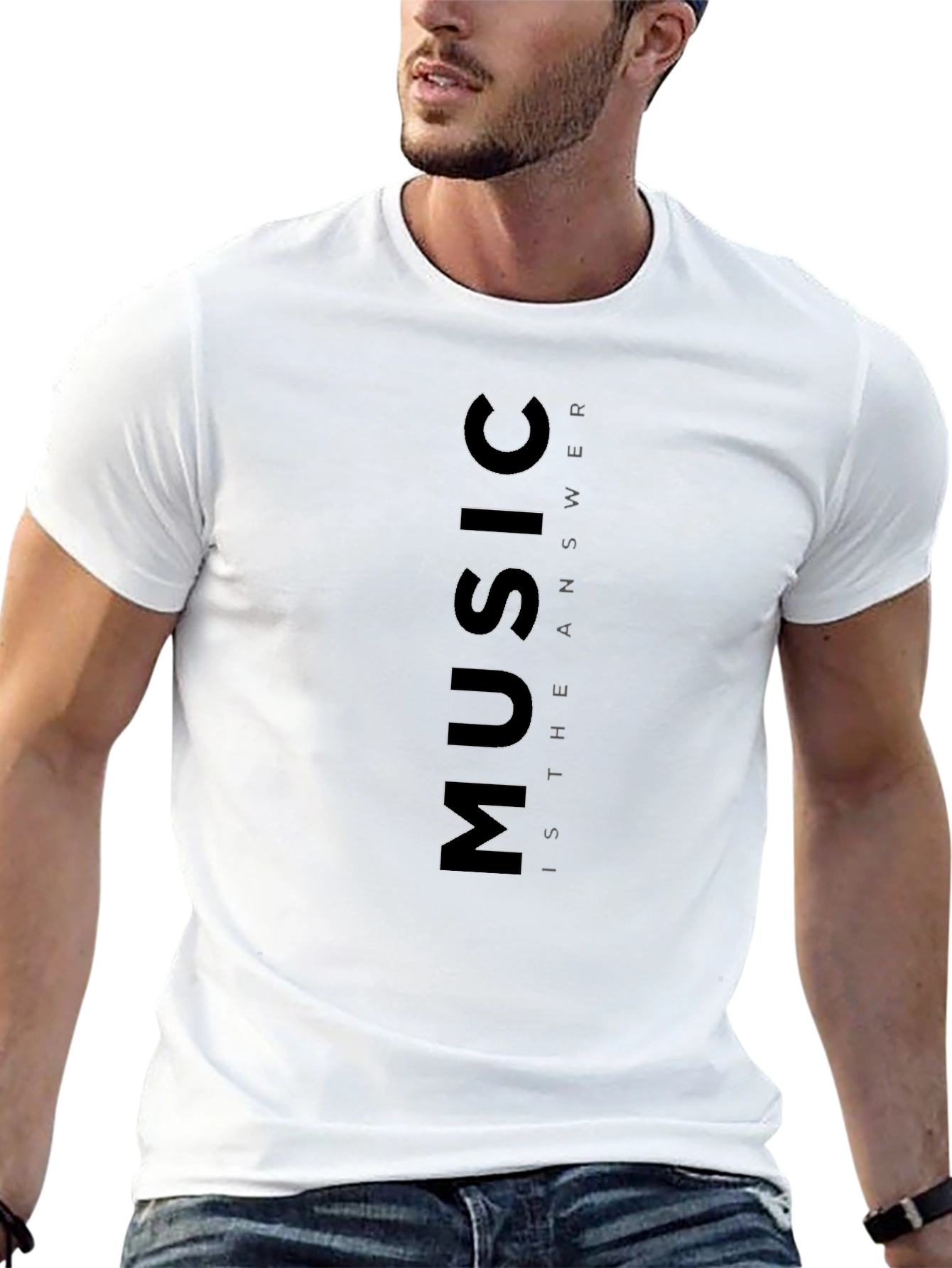 Black Music is the Answer Black Graphic T-Shirt view 13