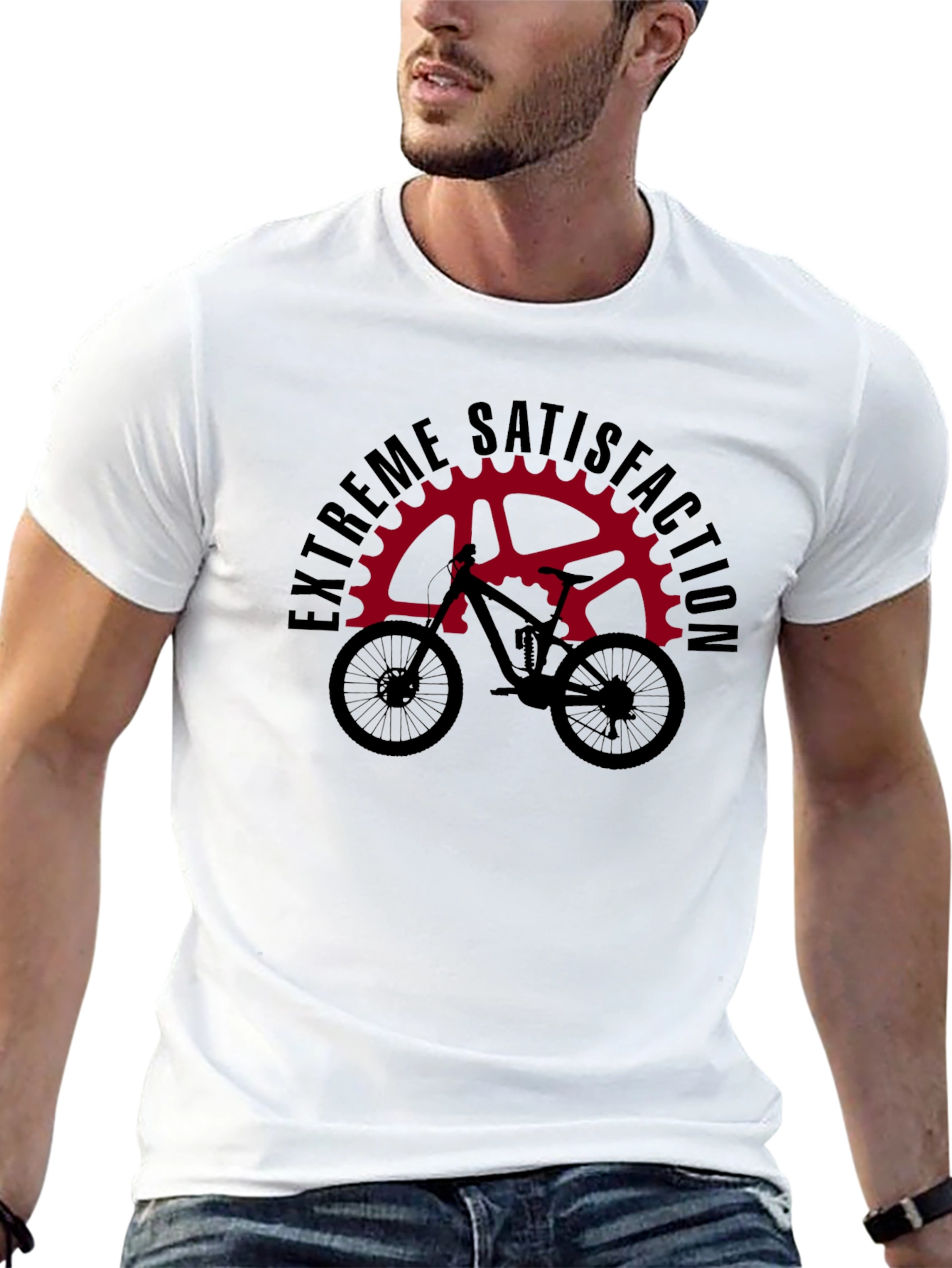 Black Extreme Satisfaction Mountain Bike T-Shirt view 13