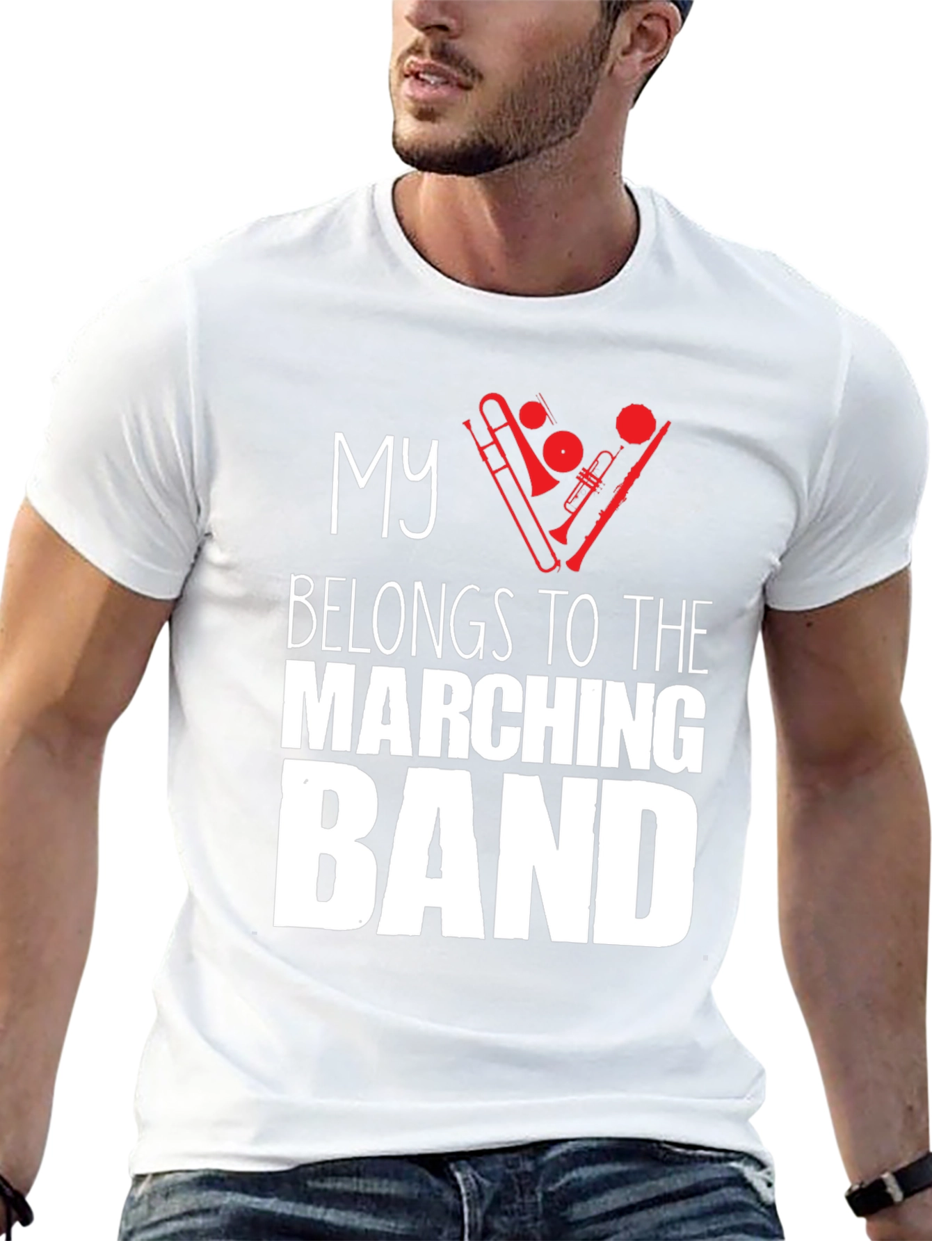 Black Marching Band T-Shirt - Black Music Lover Tee view 13