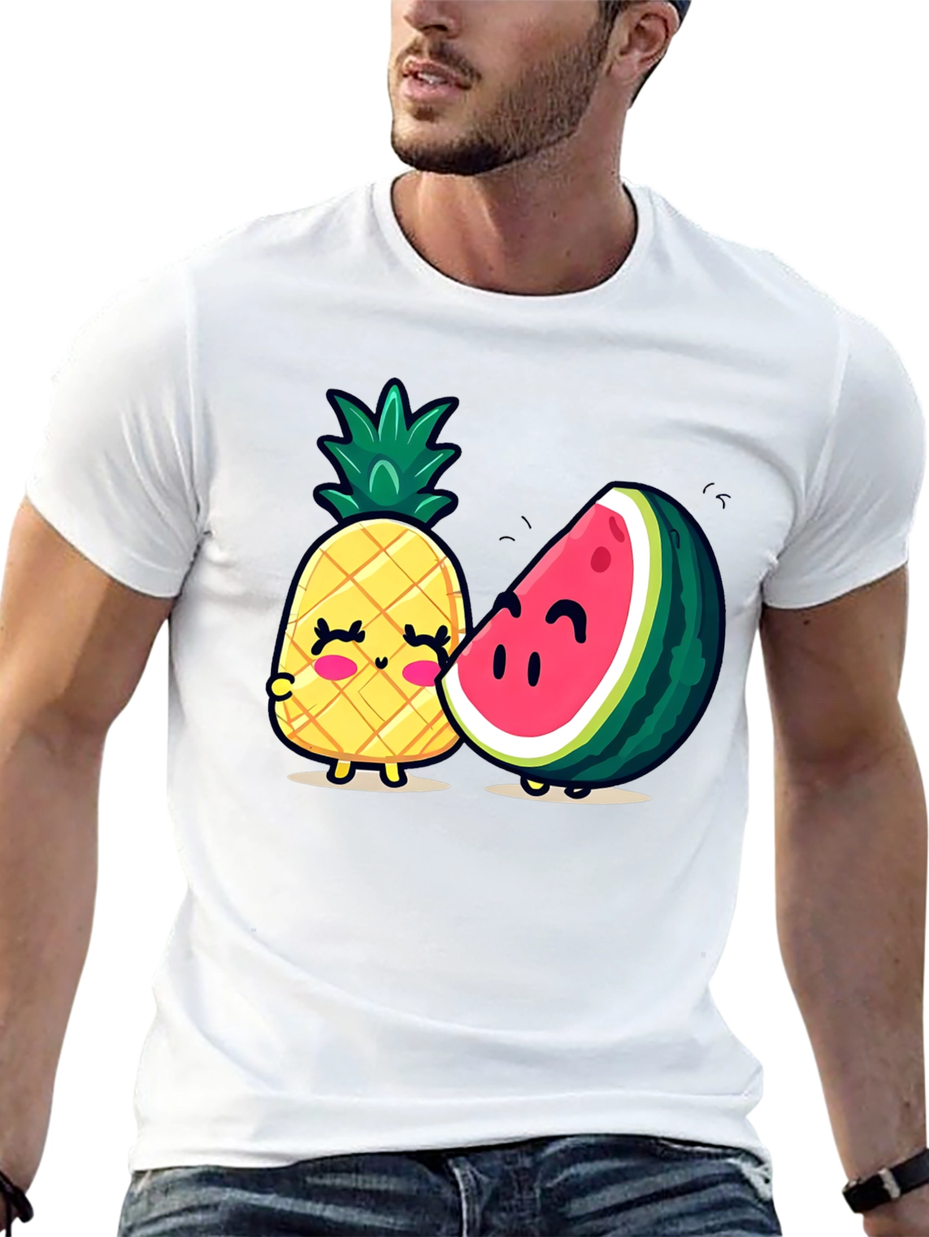 Black Cute Fruit Friends Graphic T-Shirt - Black view 13