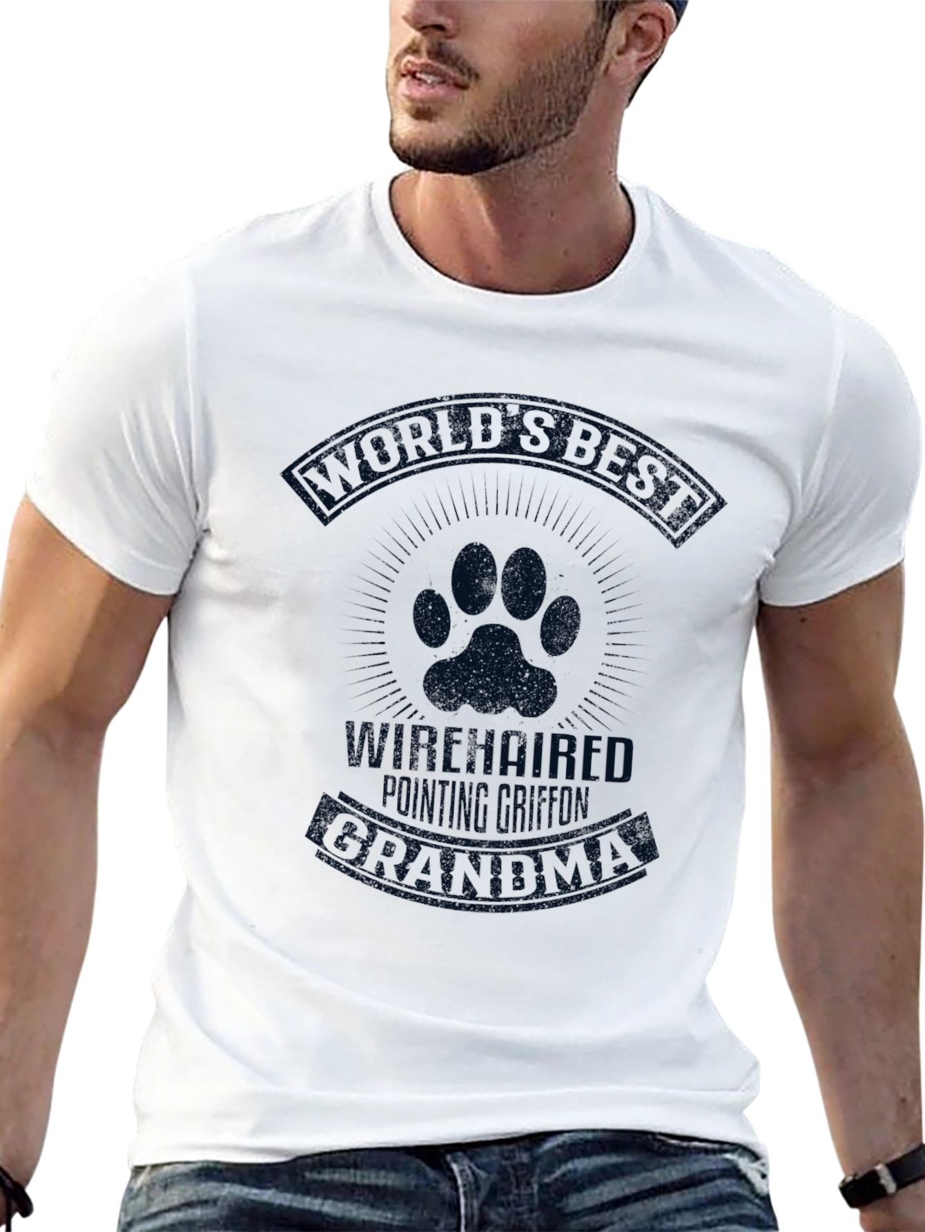 Black World's Best Wirehaired Pointing Griffon Grandpa T-Shirt view 13