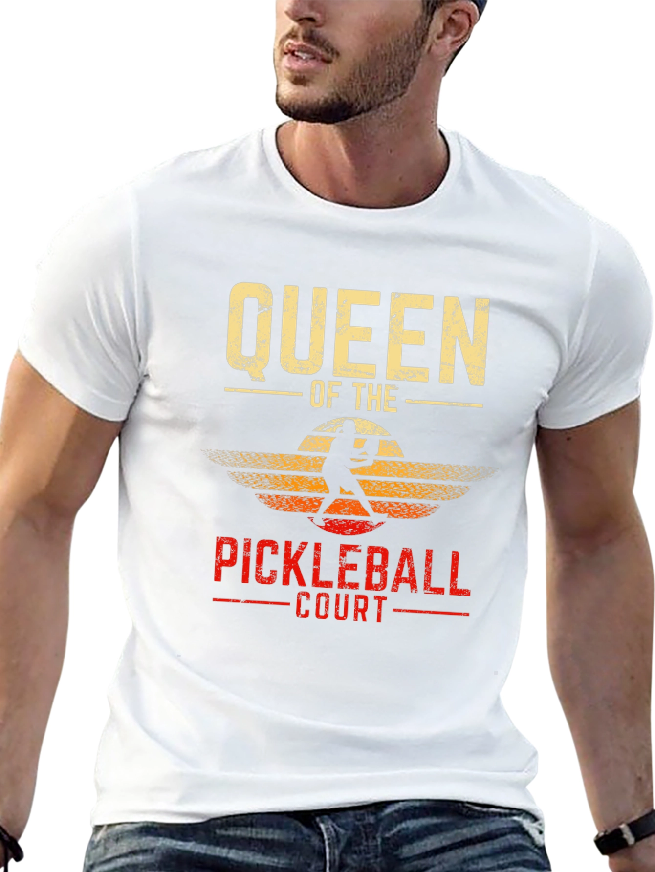 Black Queen of the Pickleball Court T-Shirt view 13