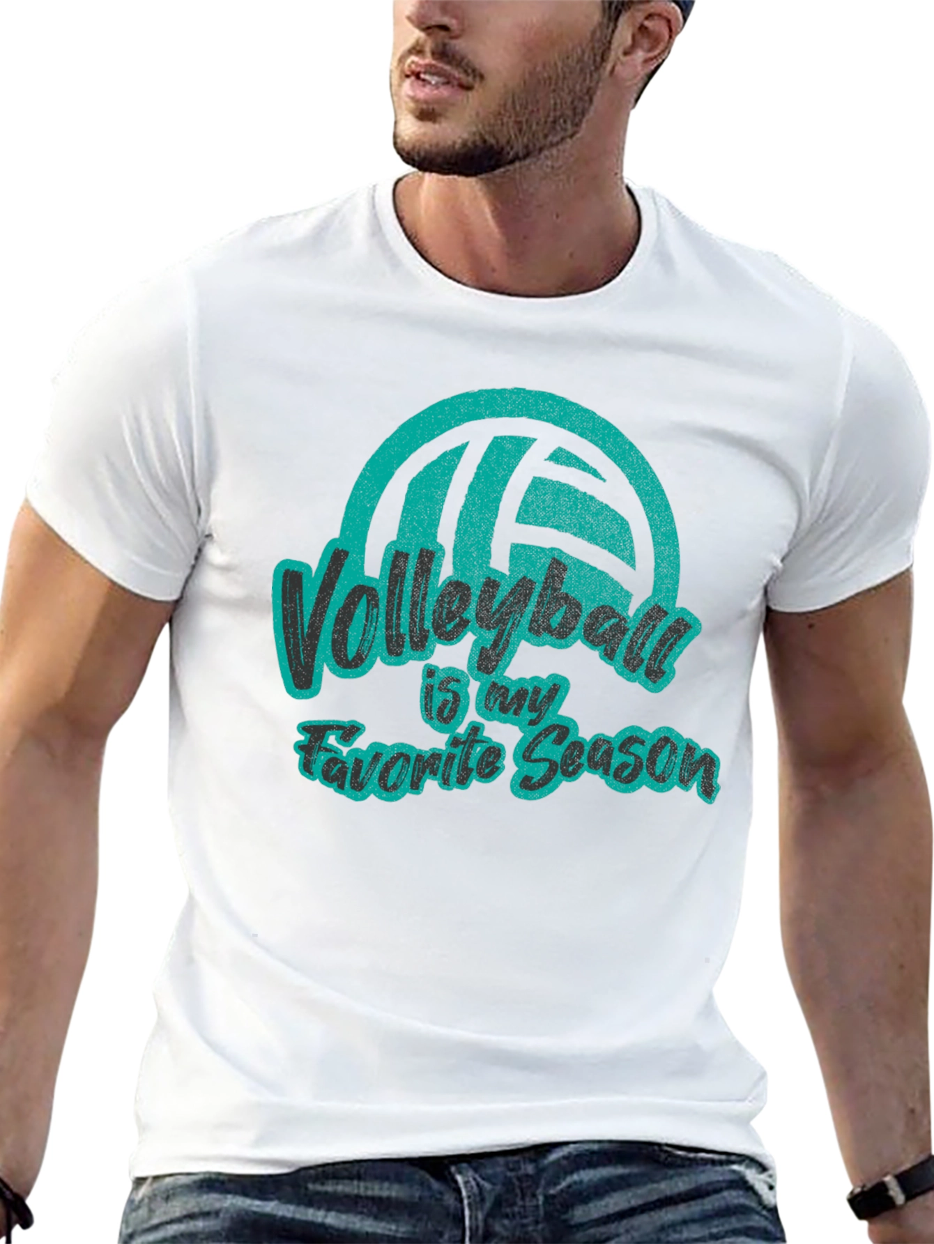 Black Volleyball is My Favorite Season Black T-Shirt view 13