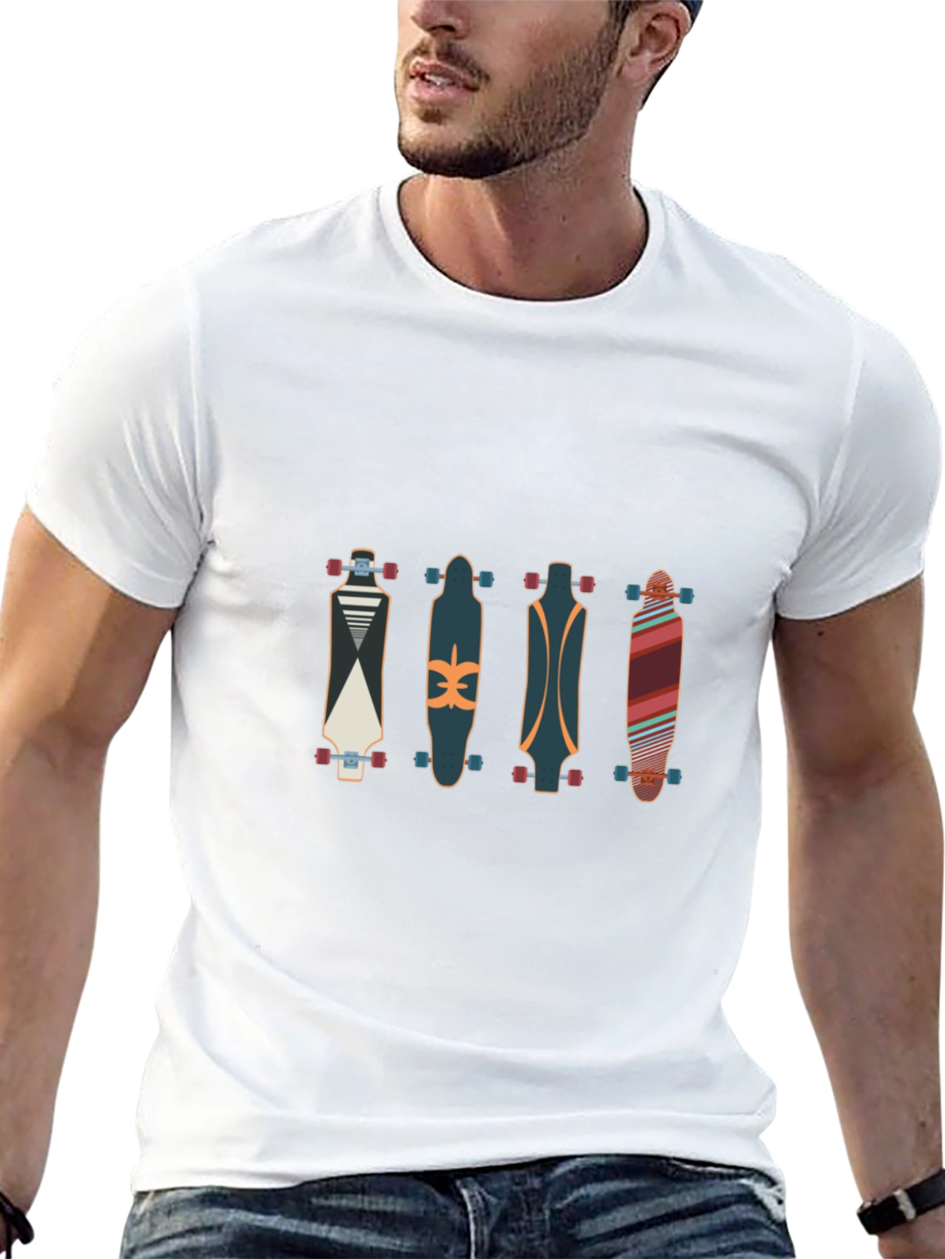 Black Skateboard T-Shirt - Cool Graphic Tee view 13