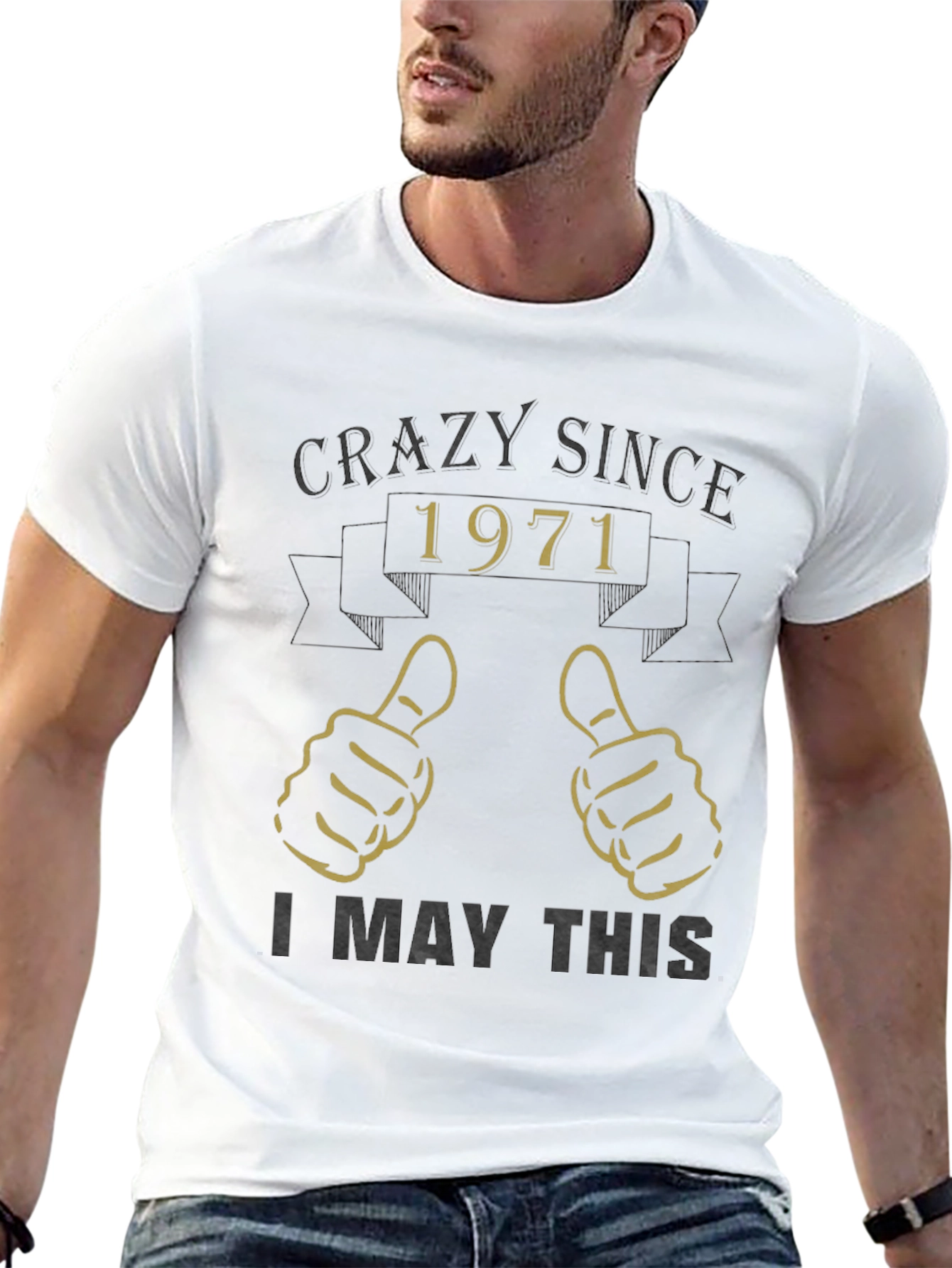 Black Crazy Since 1971 Graphic T-Shirt view 13