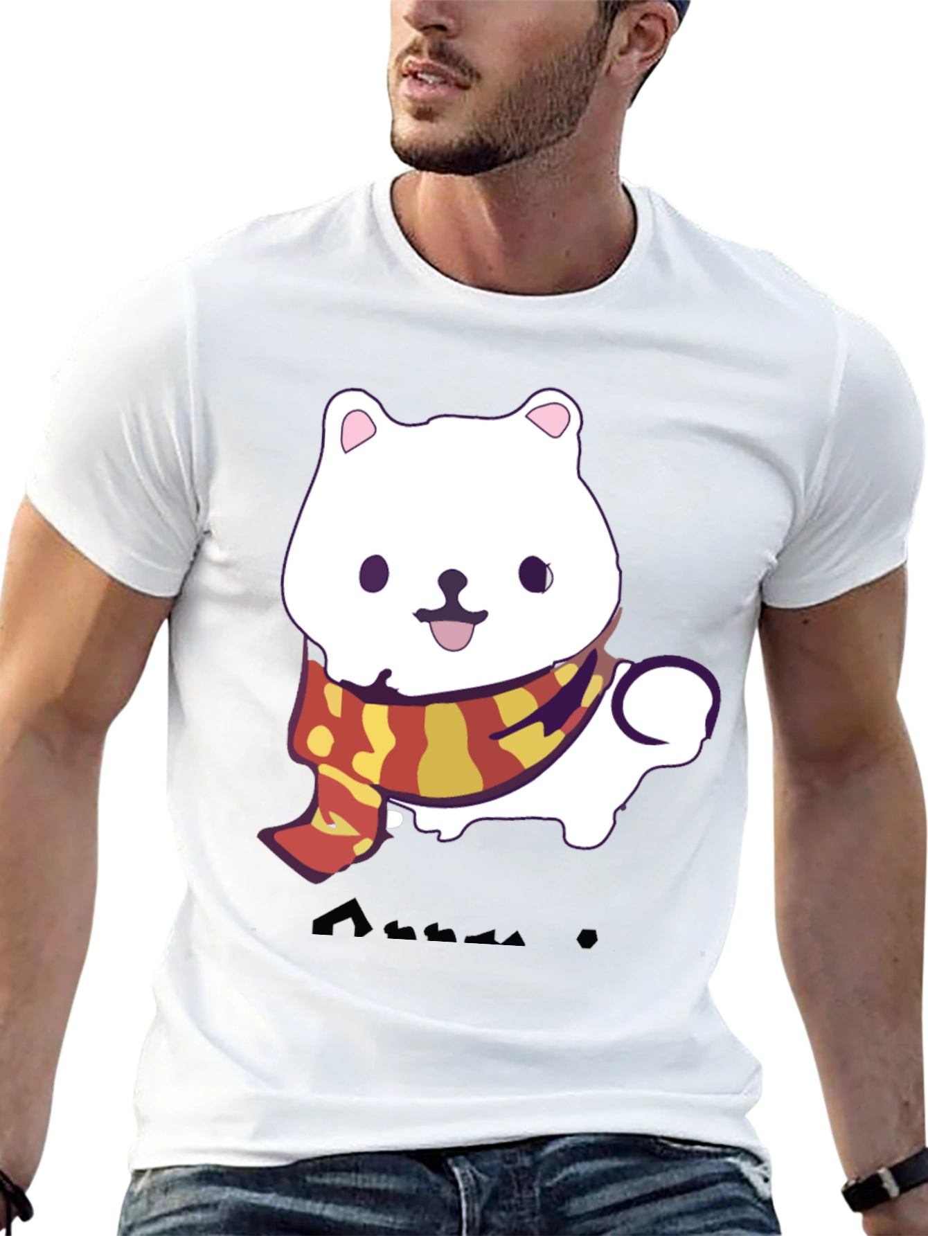 Black Cute Cartoon Dog T-Shirt view 13