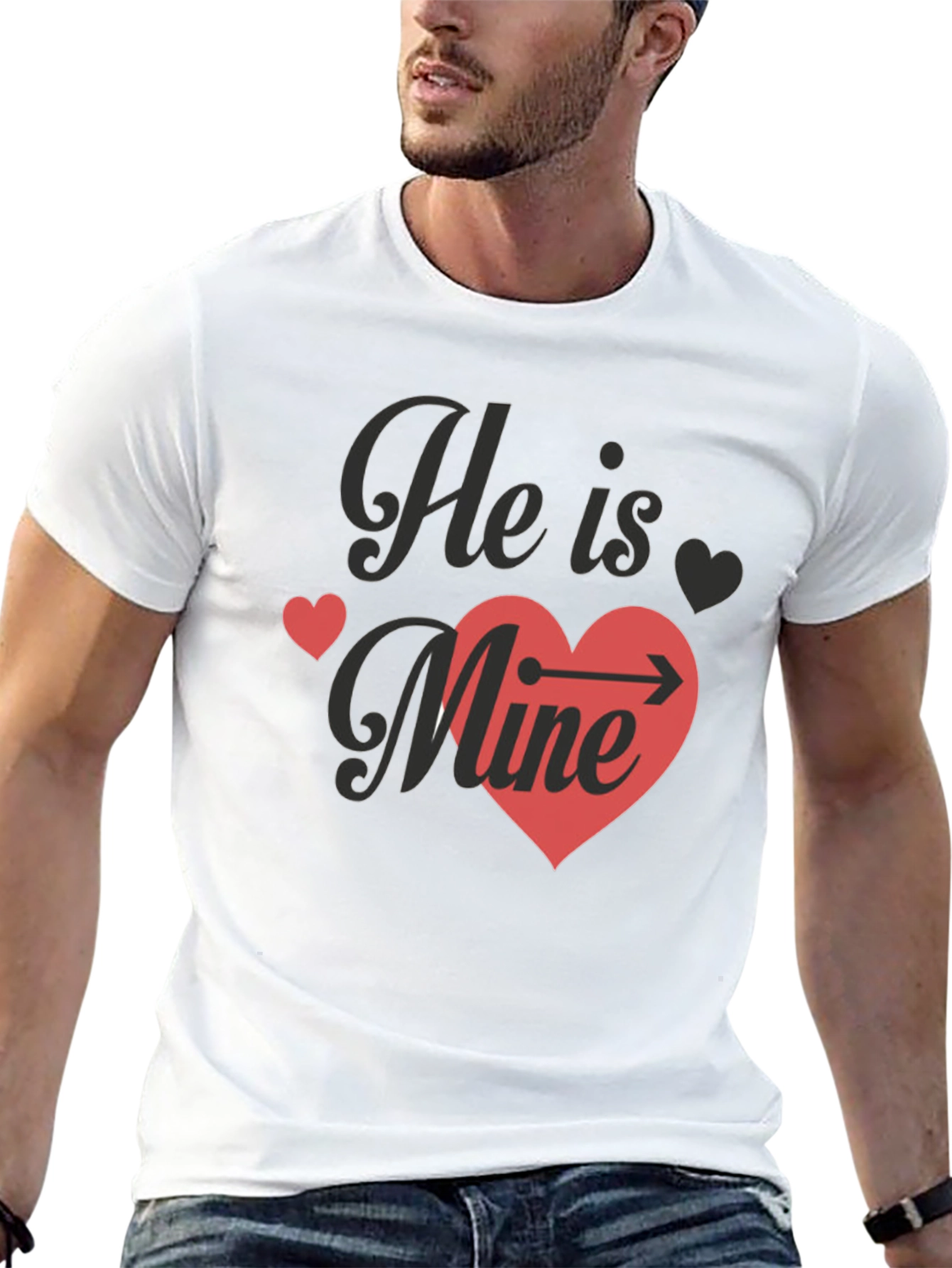 Black He Is Mine T-Shirt - Valentine's Day view 13