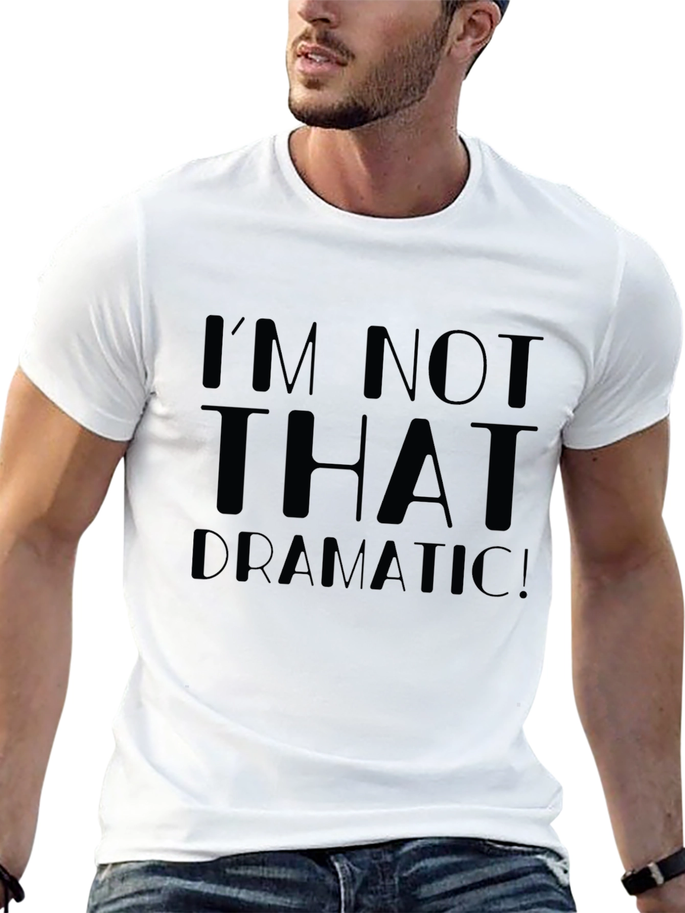 Black I'm Not That Dramatic! Unisex T-Shirt view 13