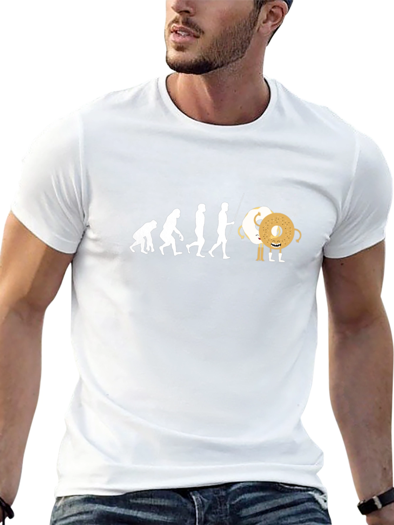Black Evolution of Bagels T-Shirt view 13
