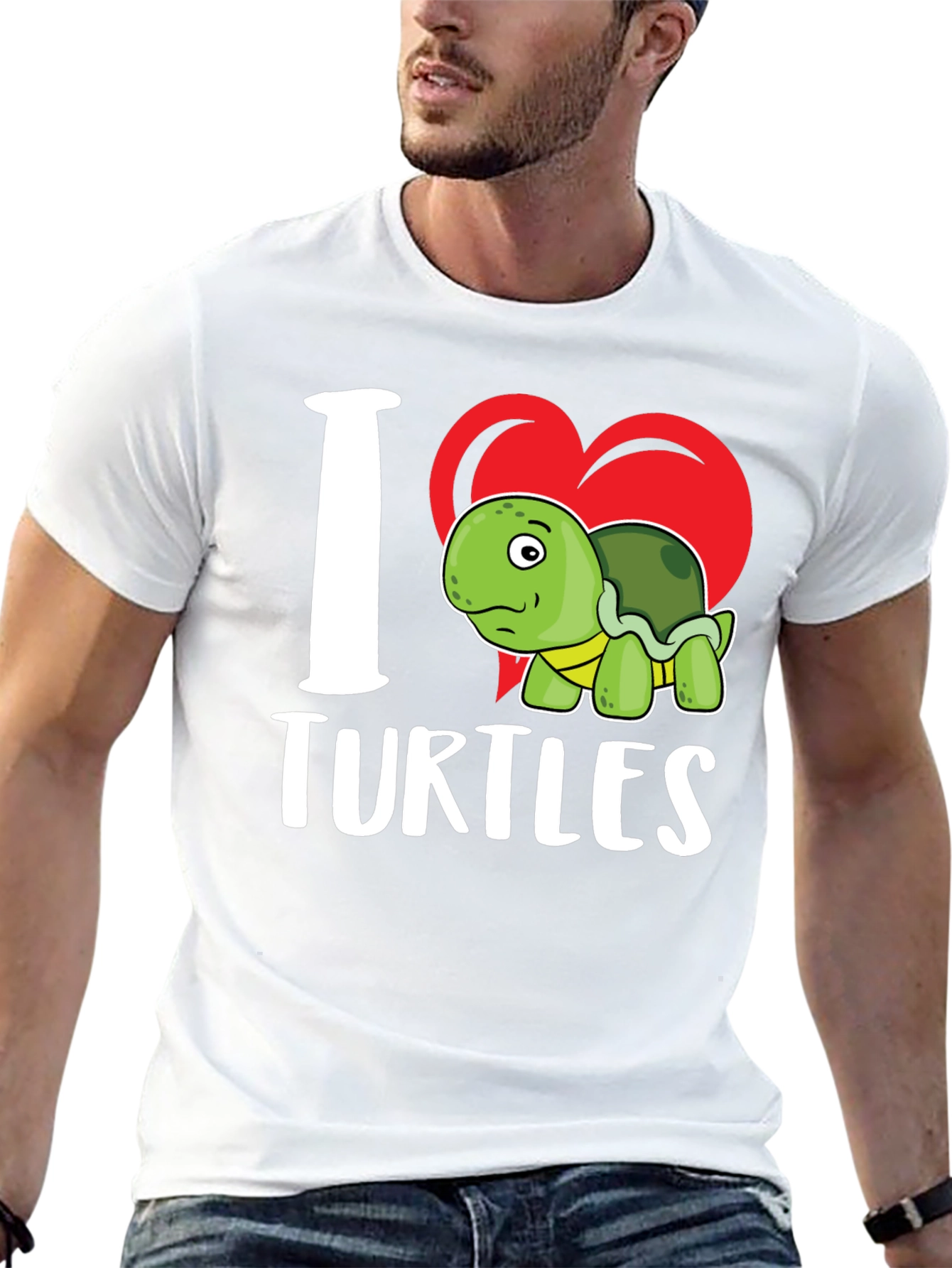 Black I Heart Turtles Graphic T-Shirt view 13