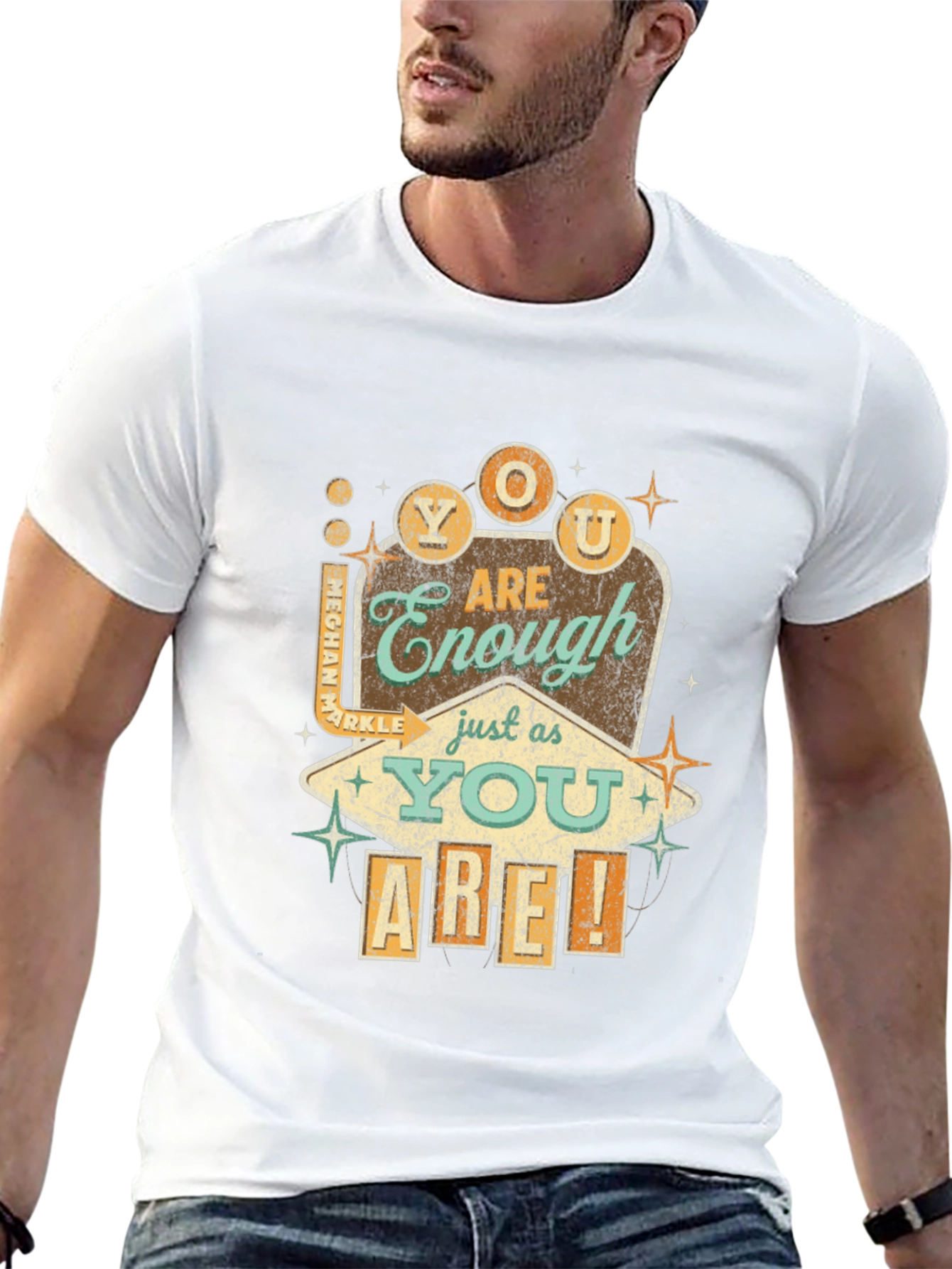 Black Retro You Are Enough Graphic Tee - Black view 13