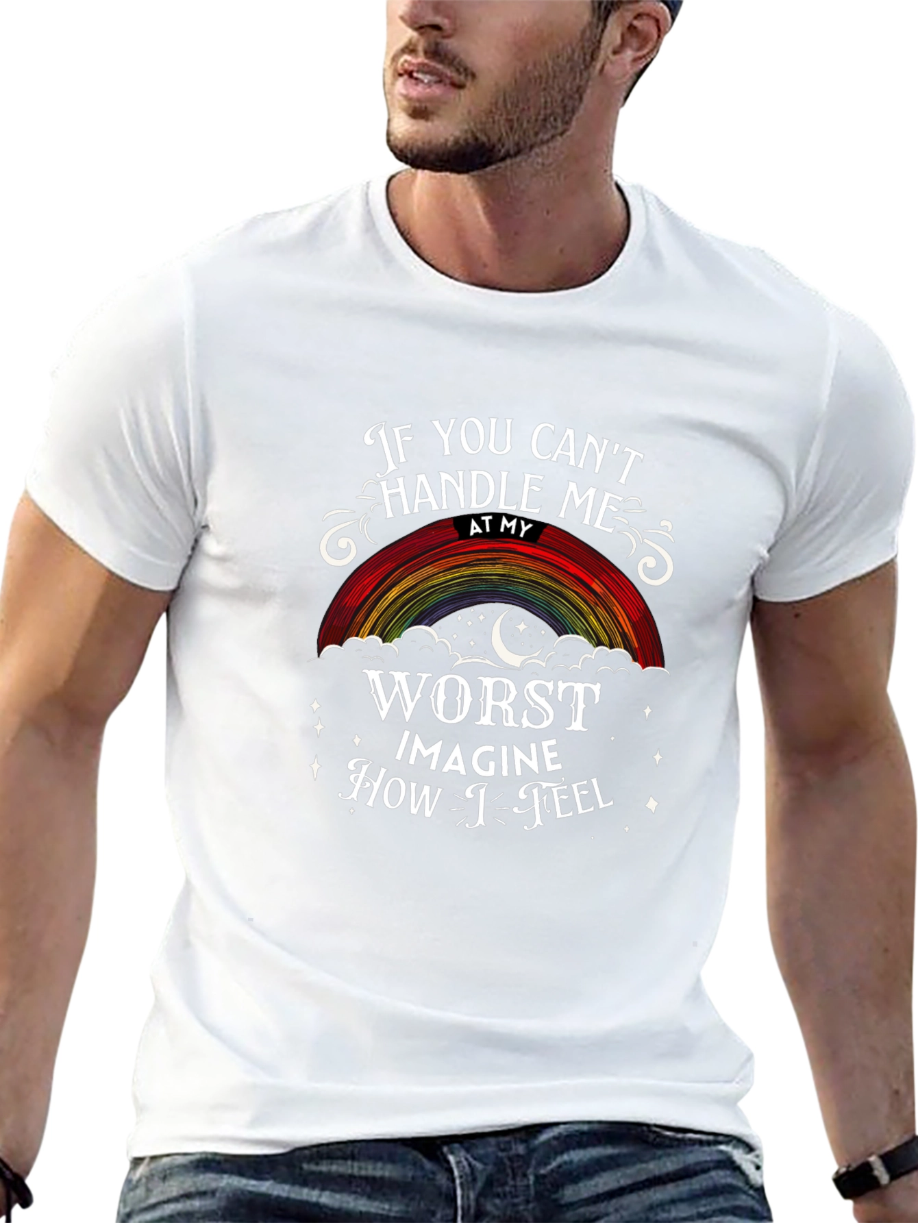 Black Handle Me At My Worst Rainbow Graphic Tee view 13