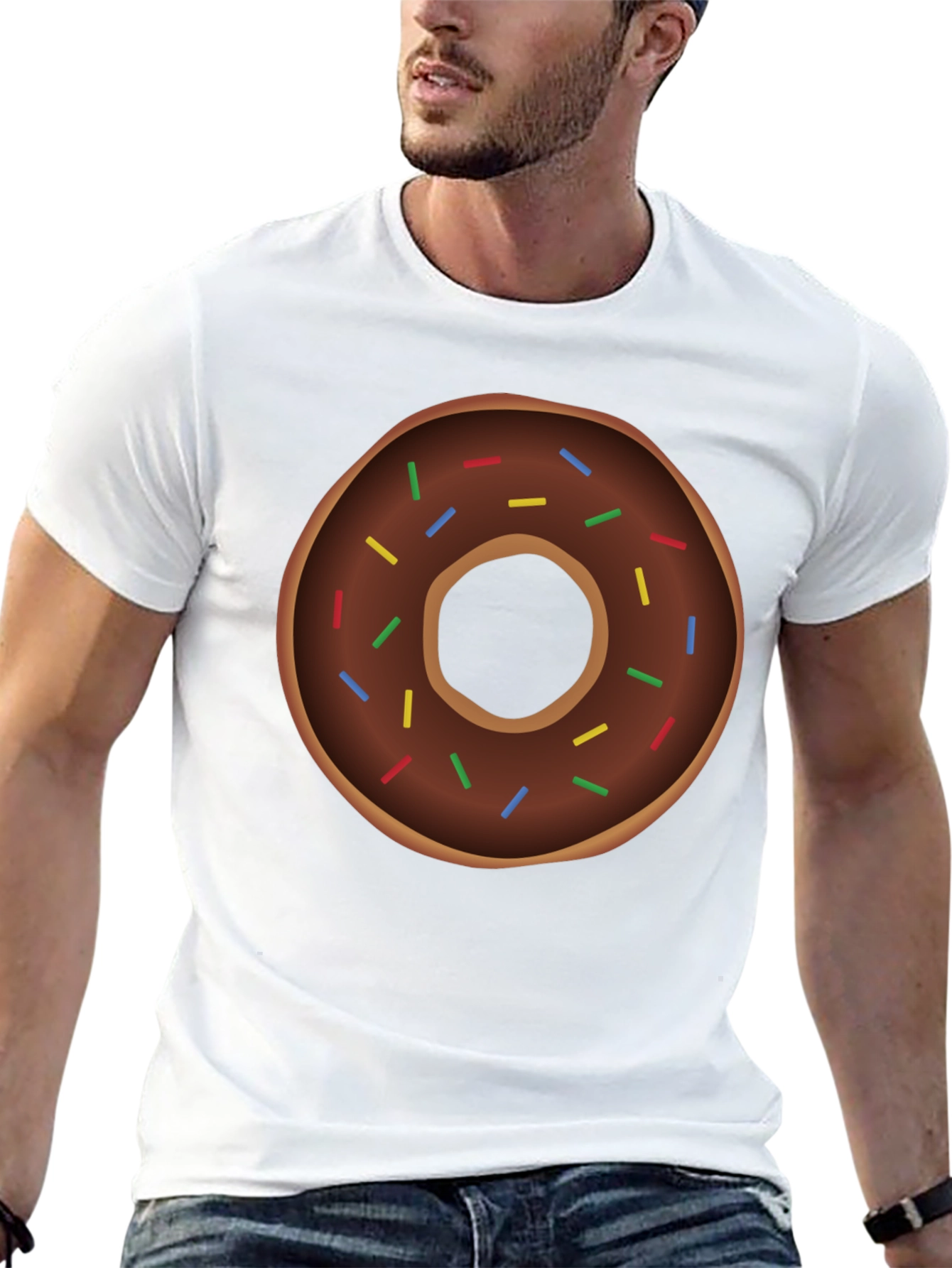 Black Novelty Donut Graphic T-Shirt - Casual & Fun! view 13