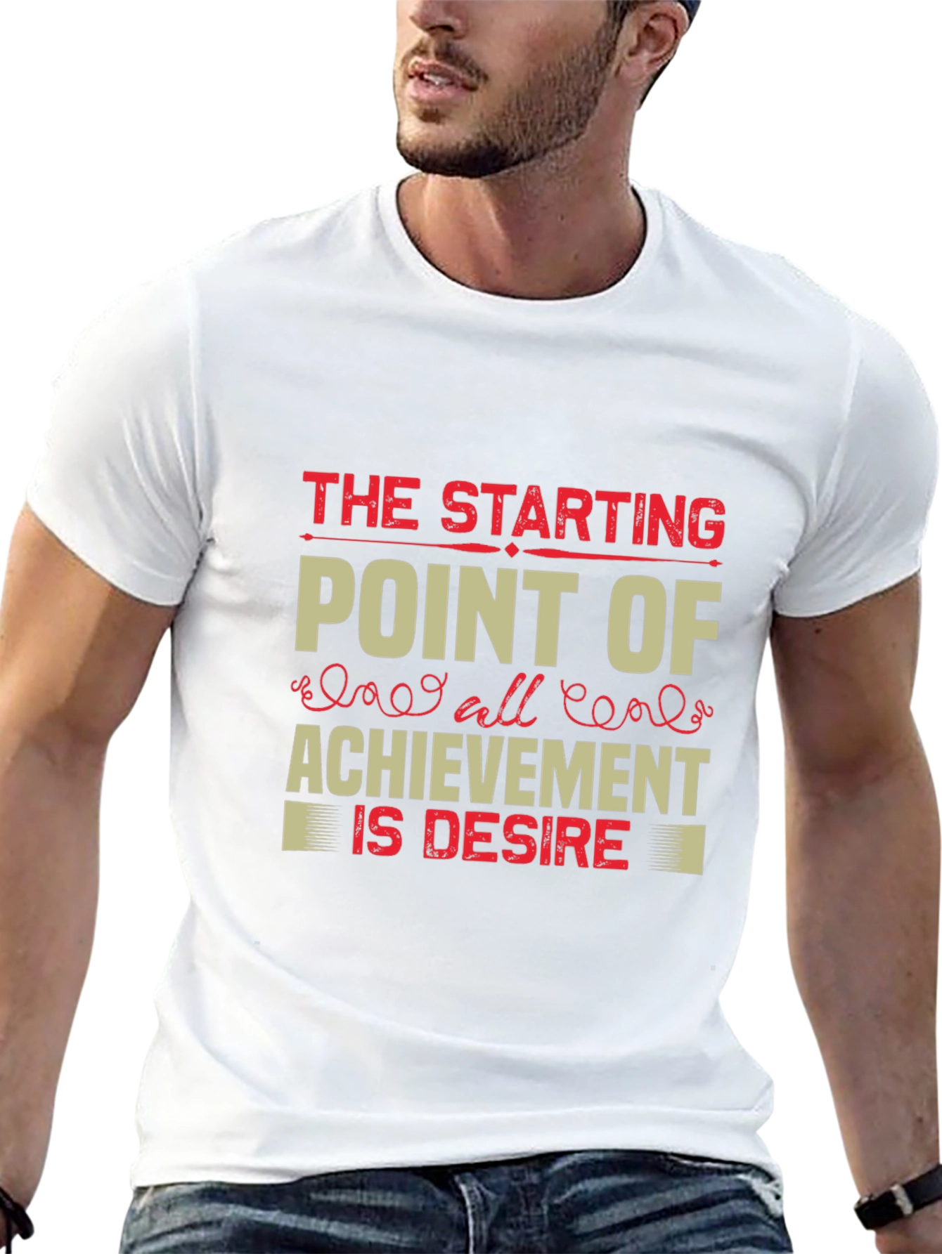 Black Motivational 'Desire' Graphic T-Shirt view 13