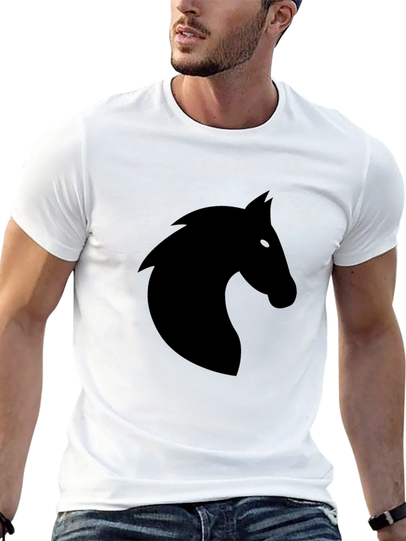 Black Black Horse Silhouette Tee - Stylish and Comfortable view 13