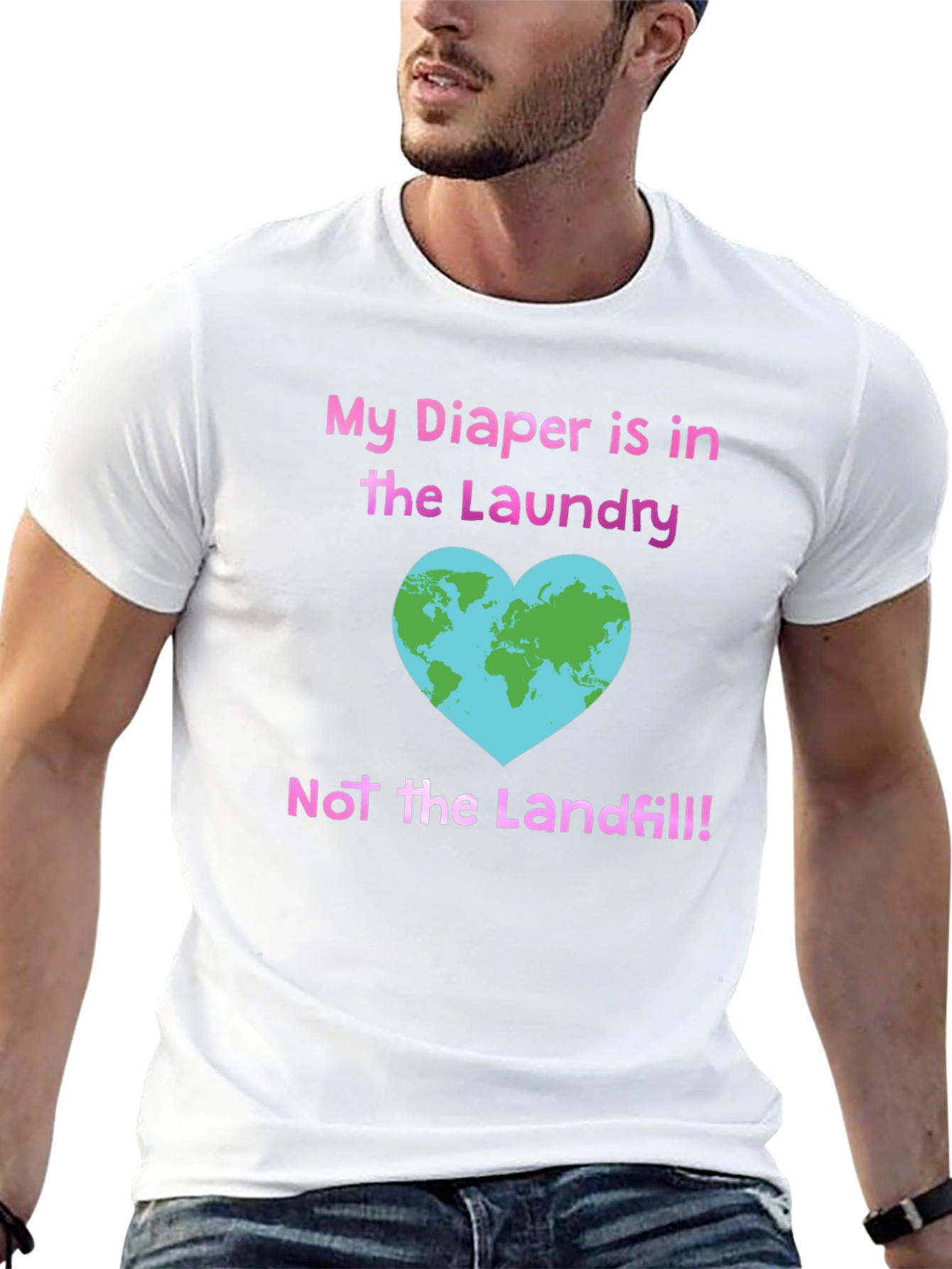 Black Eco-Friendly Diaper Laundry T-Shirt view 13
