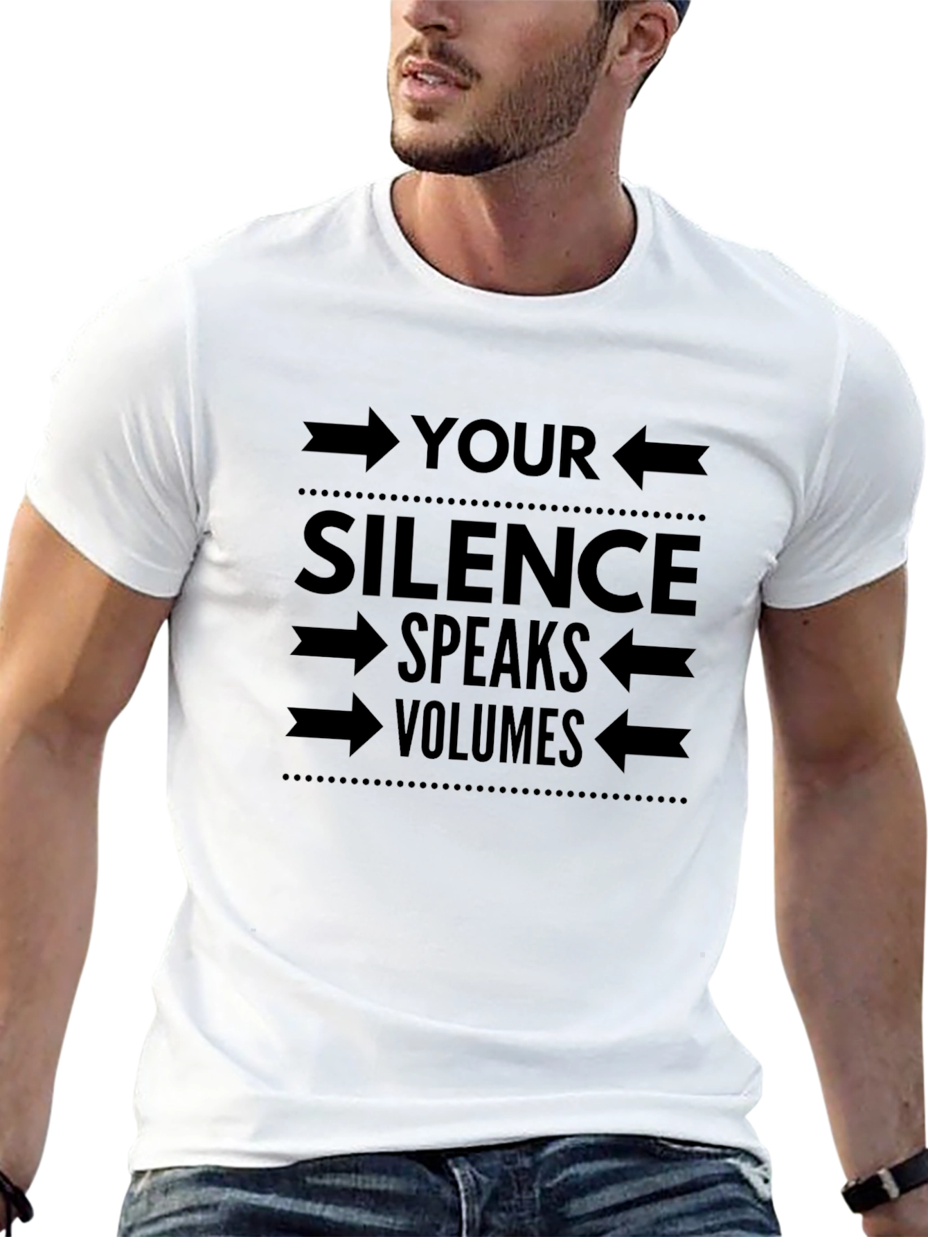 Black Silence Speaks Volumes Graphic Tee - Mens view 13
