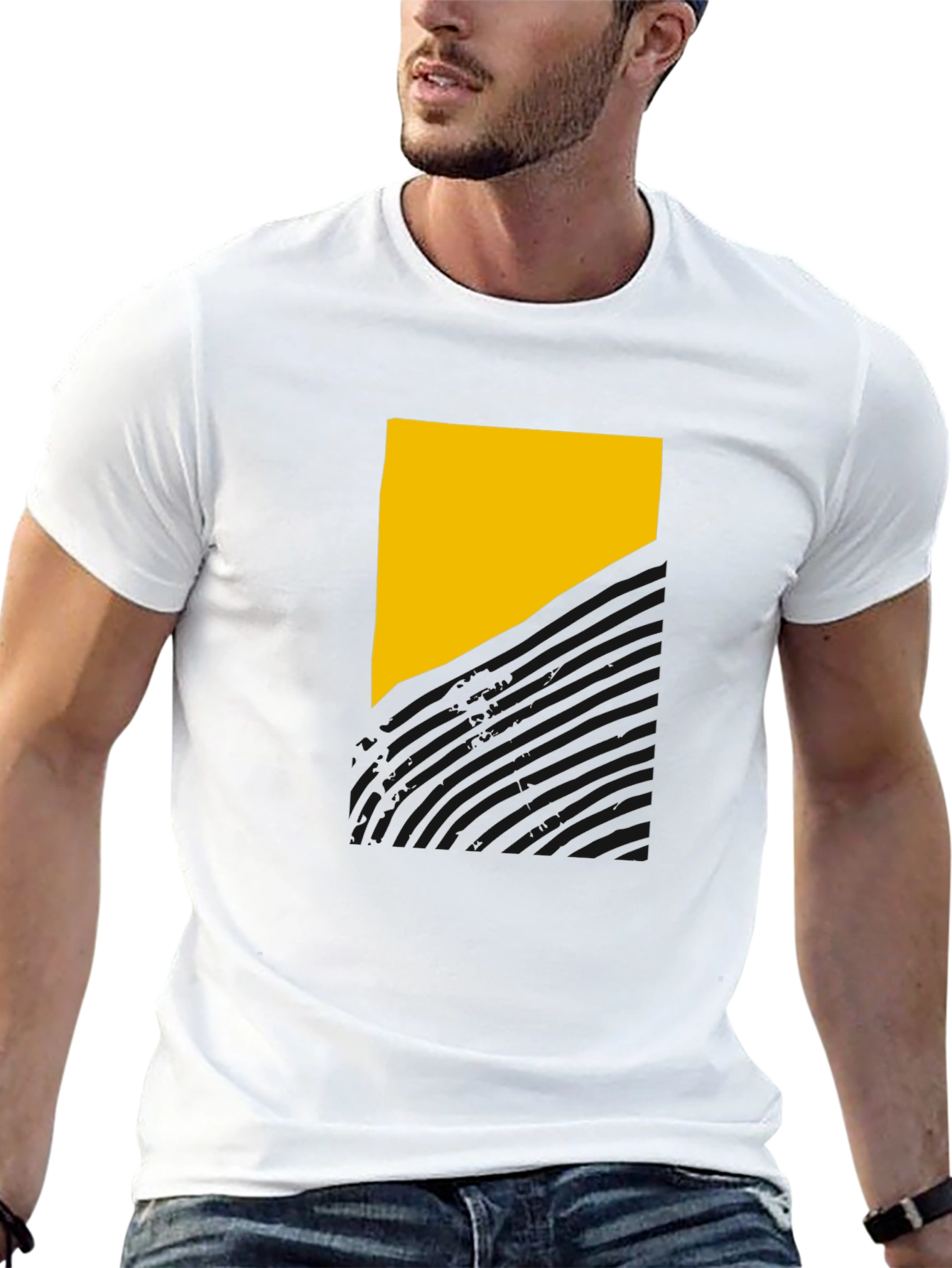 Black Abstract Geometric T-Shirt view 13