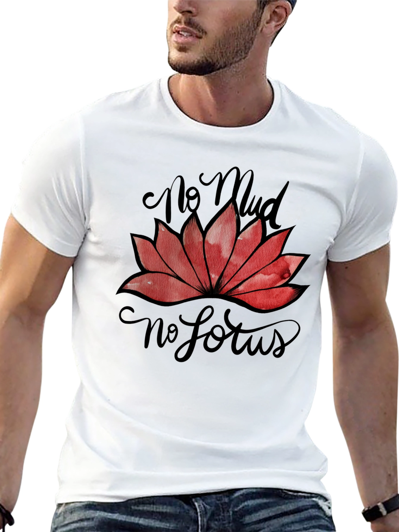 No Mud No Lotus Graphic T-Shirt - Black - 13